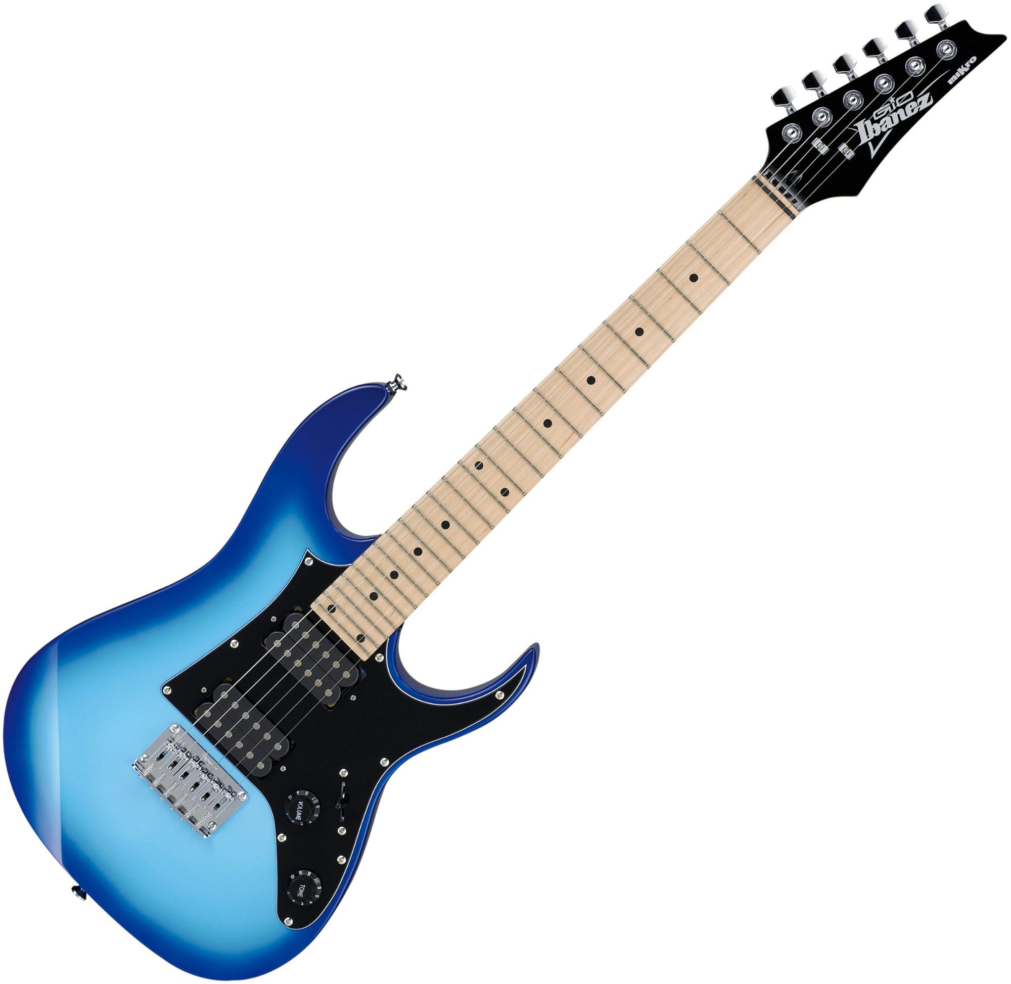 Ibanez E-Gitarre GRGM21M-BLT Gio RG miKro 3/4 Blue Burst, RG miKro, Shortscale-Modell mit verkürzter Mensur
