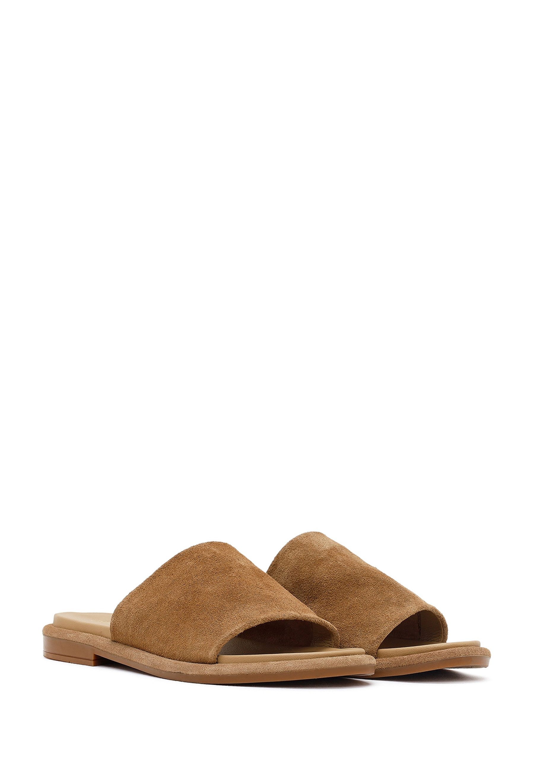 Derimod Pantoletten aus Veloursleder Mules Echtes Wildleder, Lederfutter, TPU-Sohle, Slip-on-Stil