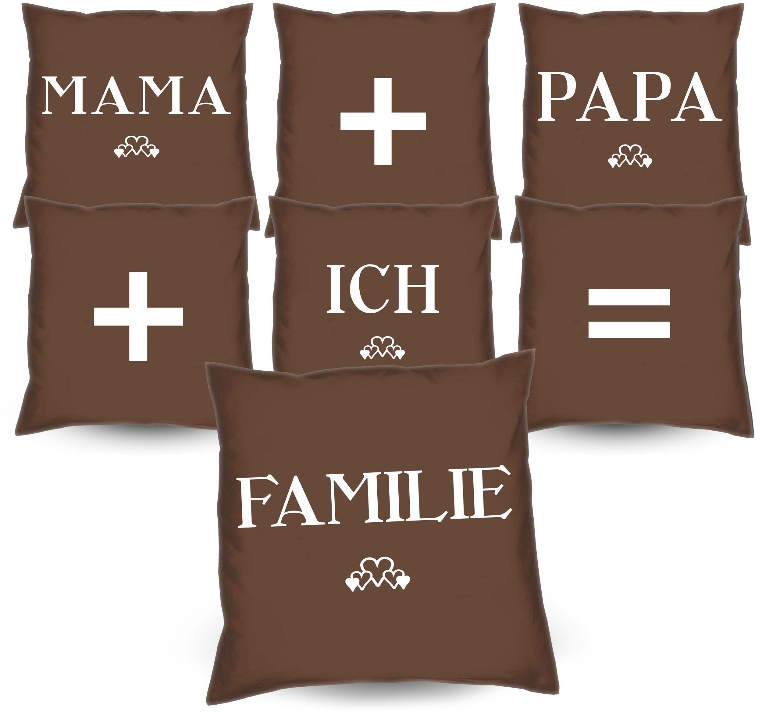 Kissen Eltern + Kissen-Set Papa 7 Mama Familie + ich Dekokissen = Weihnachtsgeschenke, Soreso®