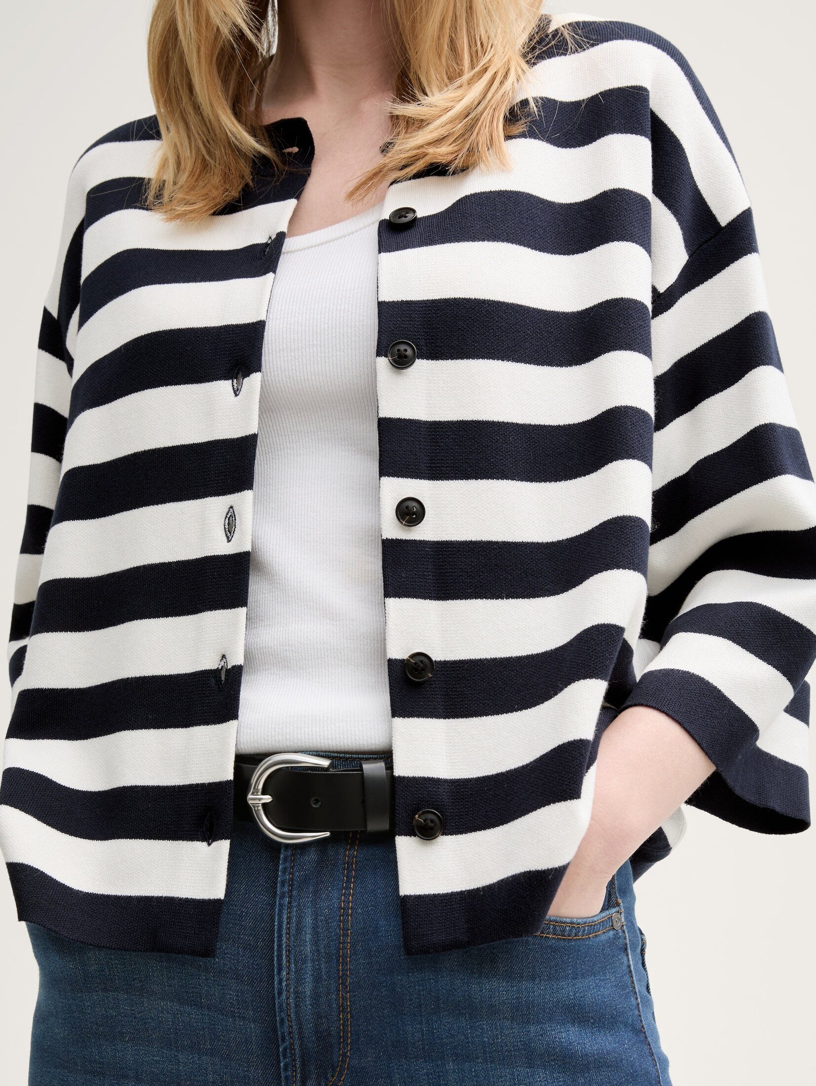 TOM TAILOR Cardigan Pullover & Strickjacken Cardigan mit Streifenmuster