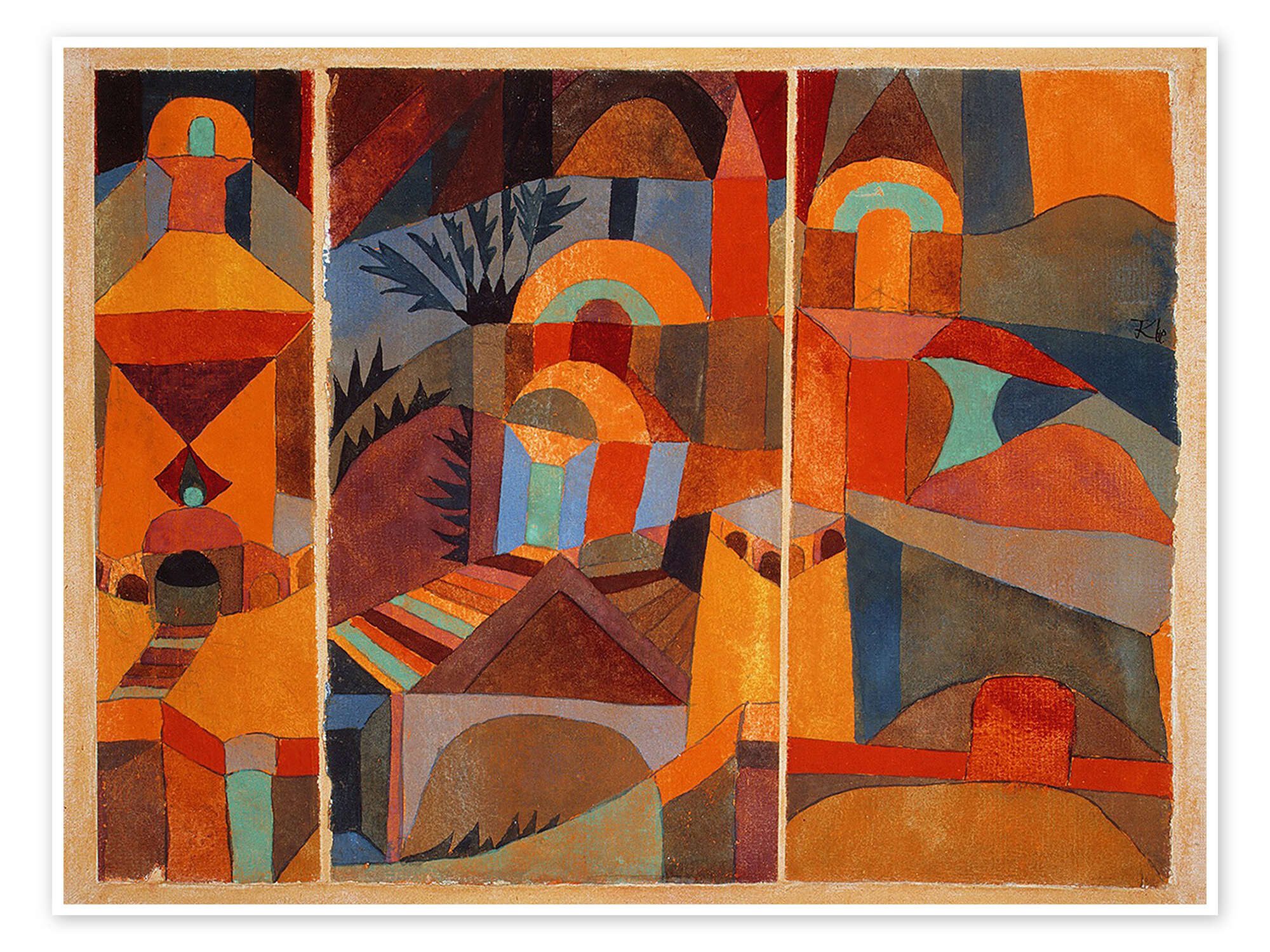 Posterlounge Wandbild Tempelgärten, 1920, Paul Klee, erhältlich als Poster, Leinwandbild, Wandsticker oder Acrylglasbild