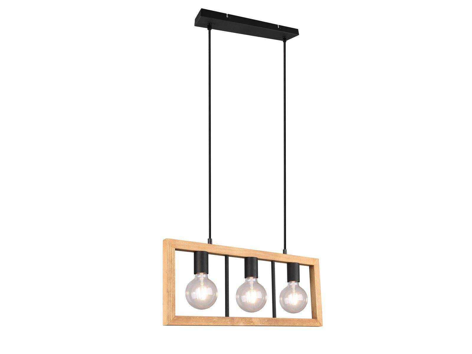 Warmweiß, LED mit meineWunschleuchte Breite LED Esstisch-lampe hängend über Kücheninsel, 60cm Pendelleuchte, Holz-balken wechselbar,