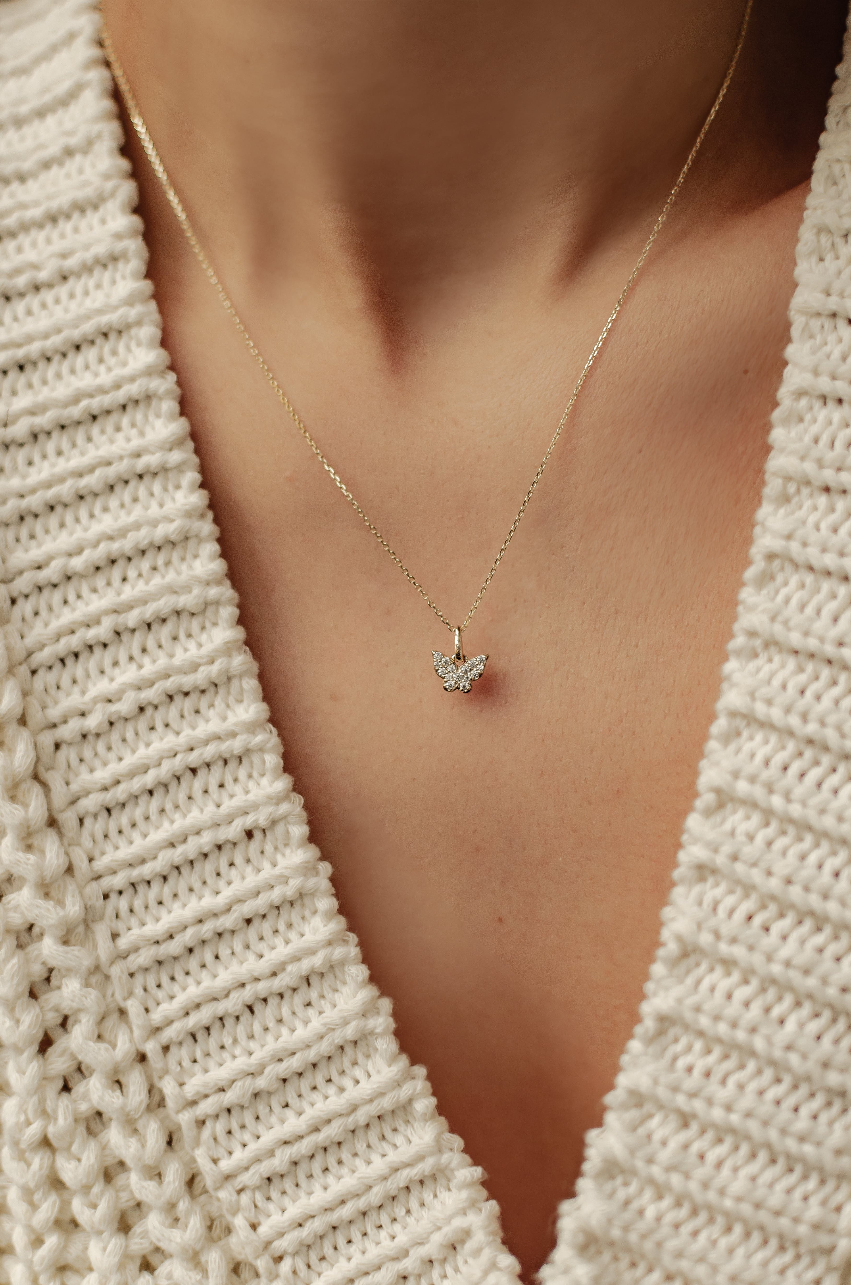 Dear Me Goldkette Damen 585 Gold Schmetterling Zirkonia Entwicklung, 14K Ec günstig online kaufen