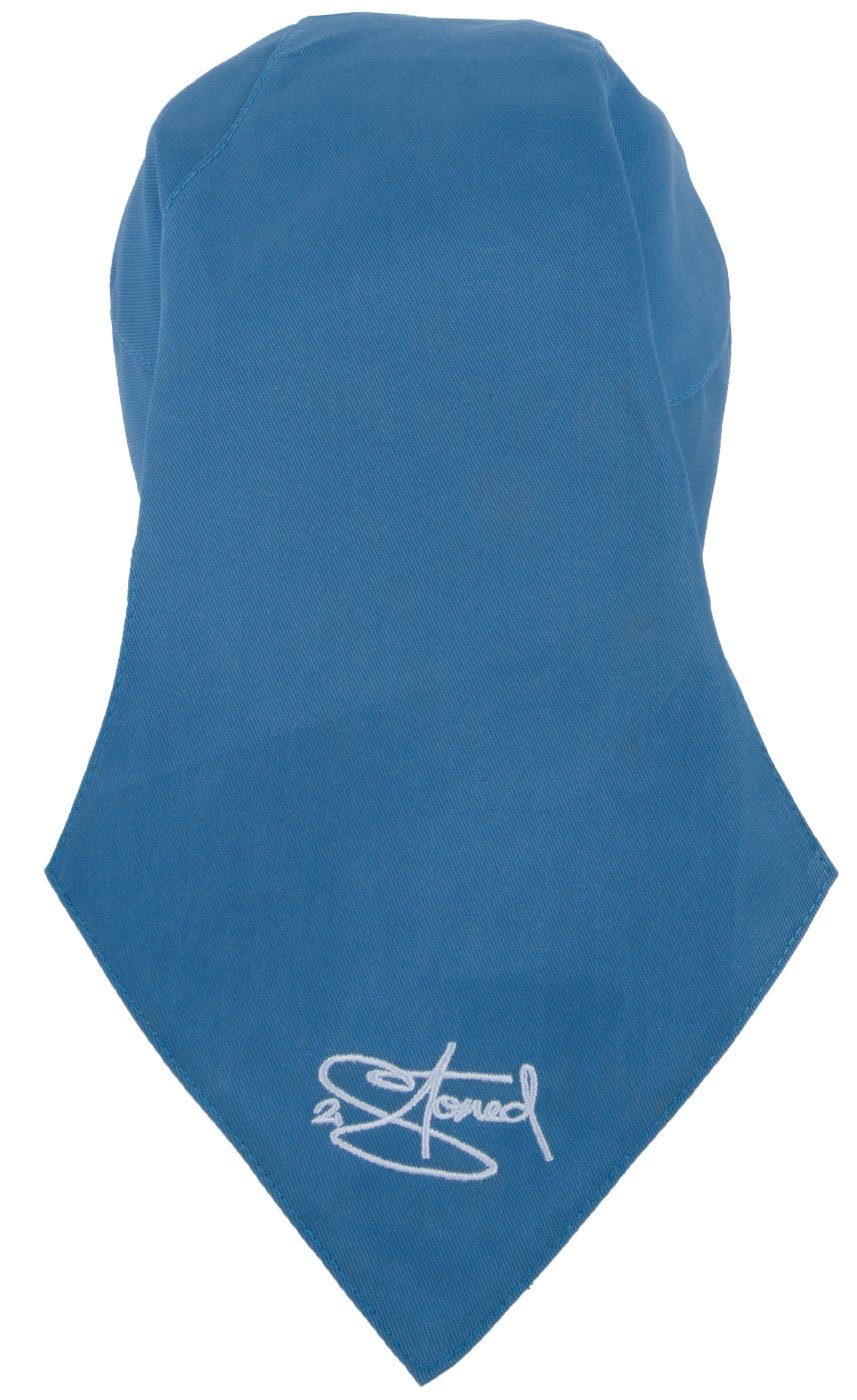 2Stoned Bandana Kopftuch Biker für Kinder, Einheitsgröße Blue bestickt Steel Damen, Cap Herren und Classic