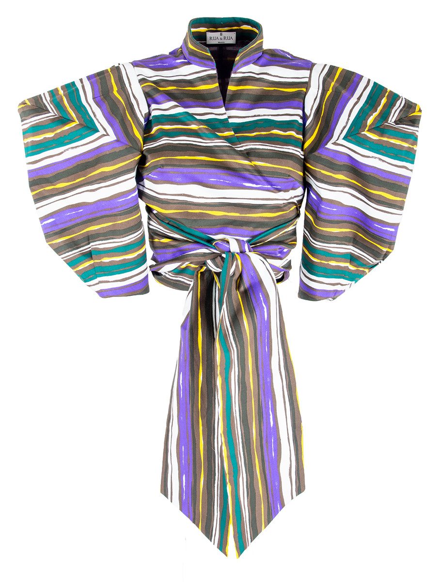 RUA & RUA Wickelbluse Kurze Bluse Hemd (1-tlg)