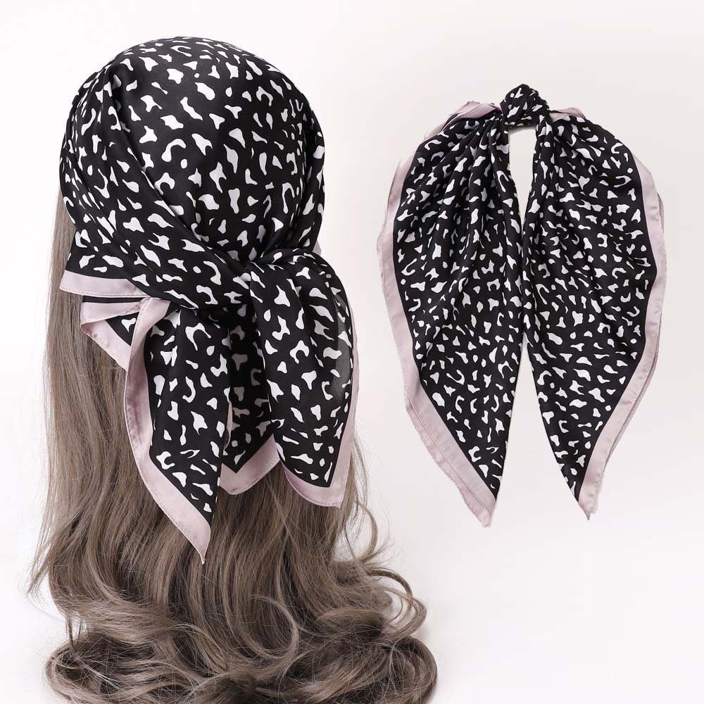 GLAMO Kopftuch Damen Kopftuch Seidentuch Hijab Tuch Quadrates Bedrucktes 70x70cm Schwarz | Kopftücher