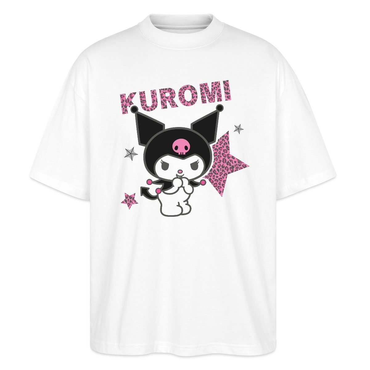 T-Shirt Kuromi Mit Schriftzug Leo Stil Oversize Unisex T-Shirt