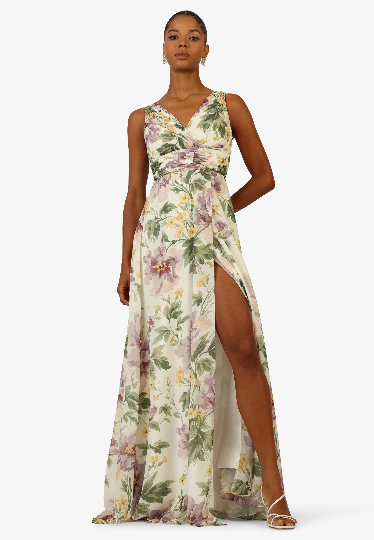 Kraimod Abendkleid mit Raffungen und floralem Druck günstig online kaufen