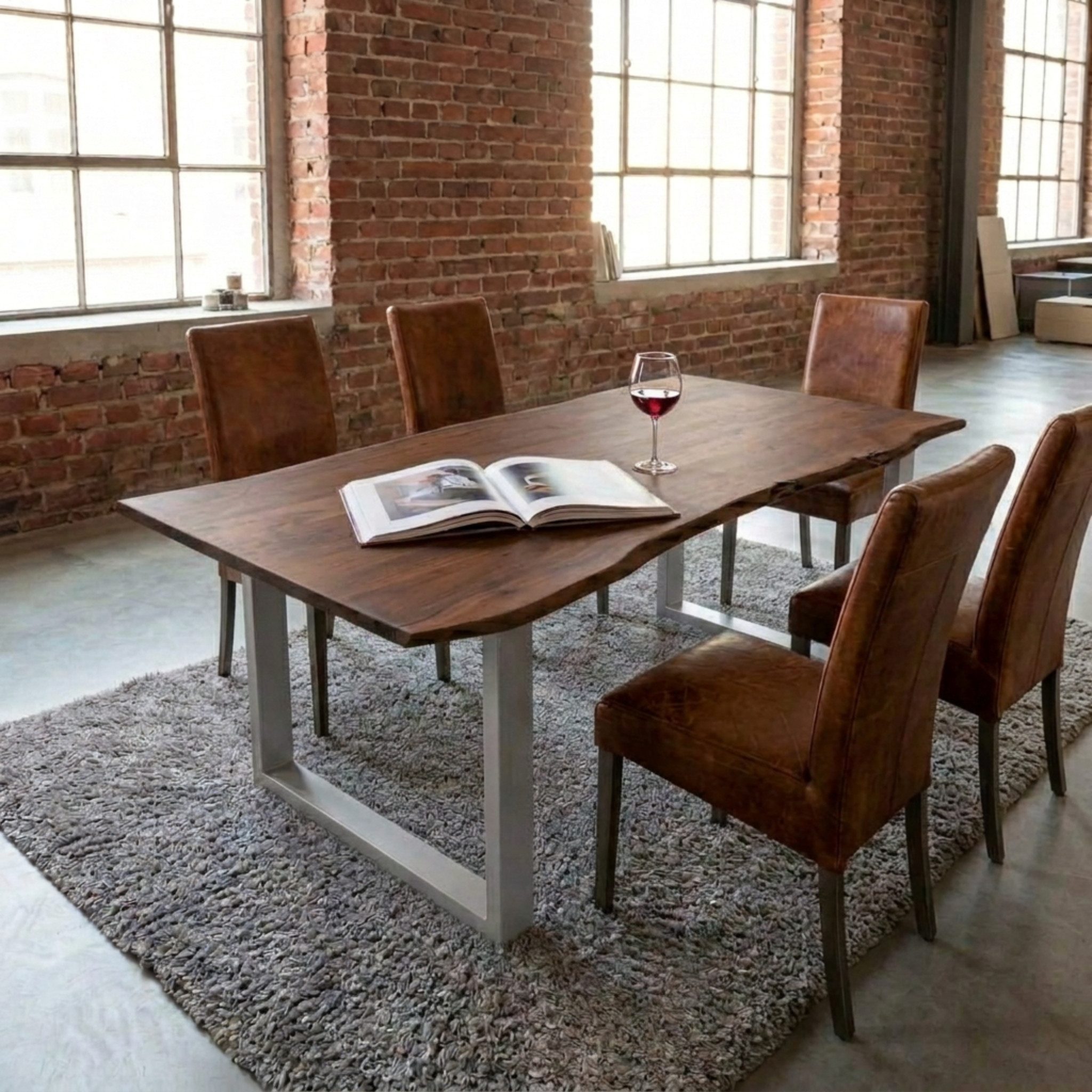 SAM® Baumkantentisch Kapalua, Baumkante, Akazienholz massiv, nussbaumfarben, bis 3 Meter lieferbar