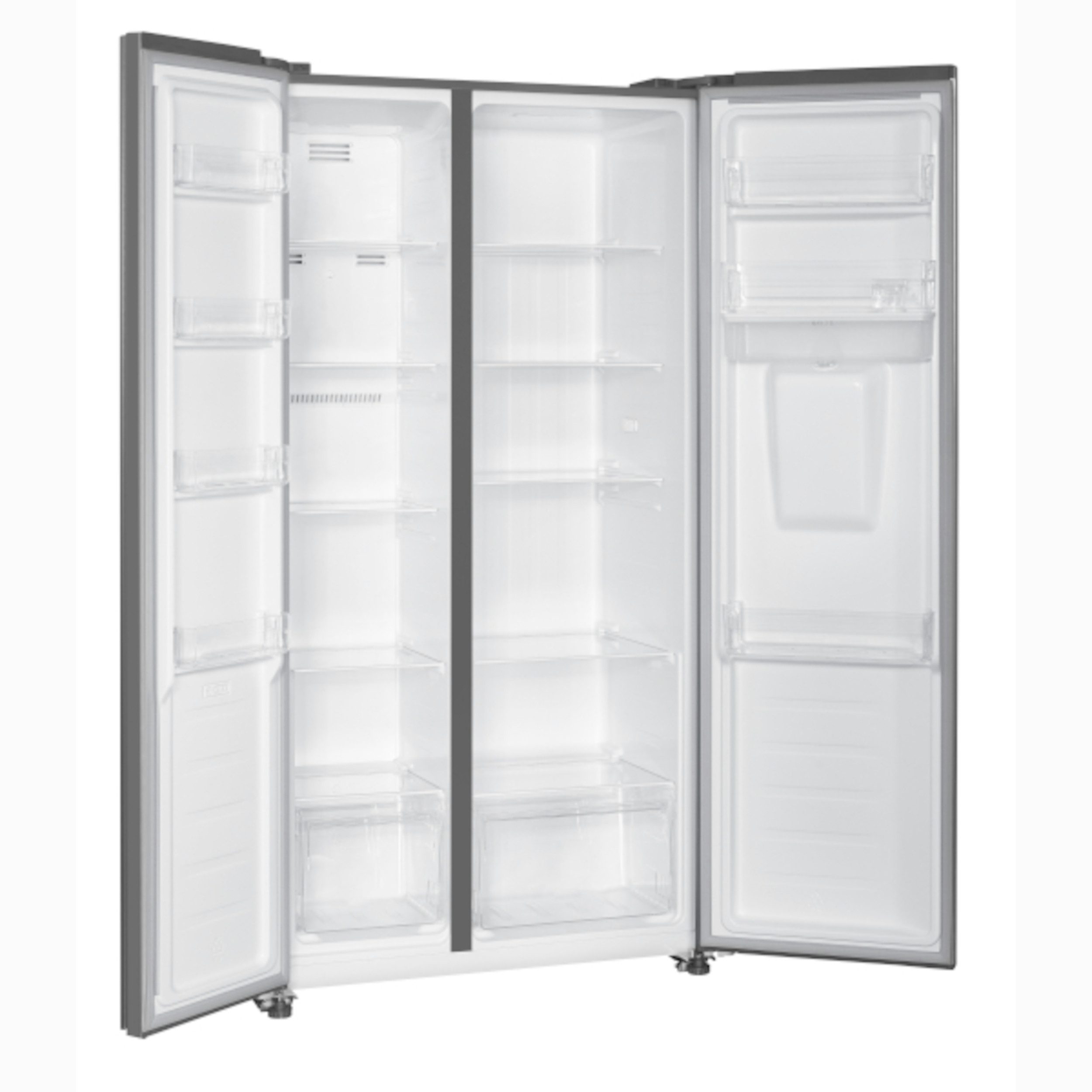 PKM Side-by-Side SBS444 SBS444DIXWD, 177 cm hoch, 91 cm breit, Energieeffizienzklasse D, NoFrost, 4 Sterne Gefrierfach, Inox Design