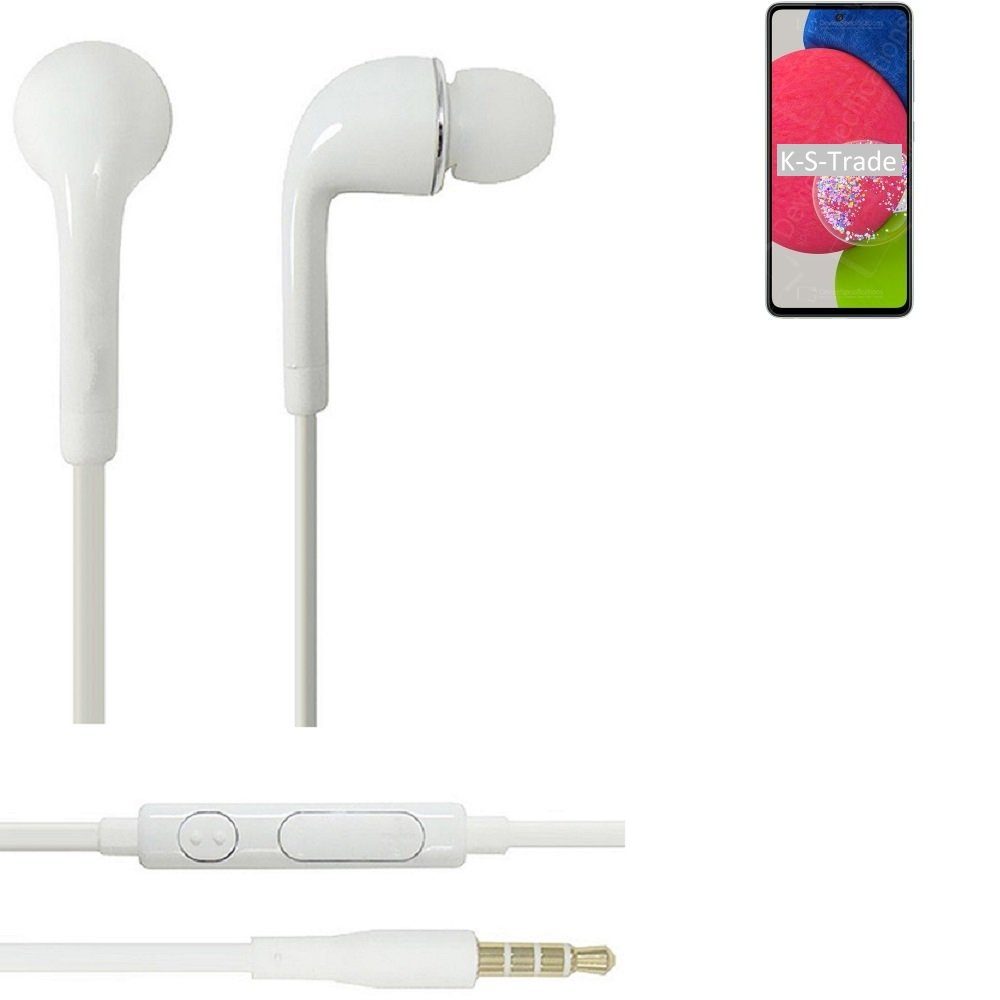 (Kopfhörer Headset A52s In-Ear-Kopfhörer mit 3,5mm) K-S-Trade Samsung 5G für weiß Mikrofon u Galaxy Lautstärkeregler