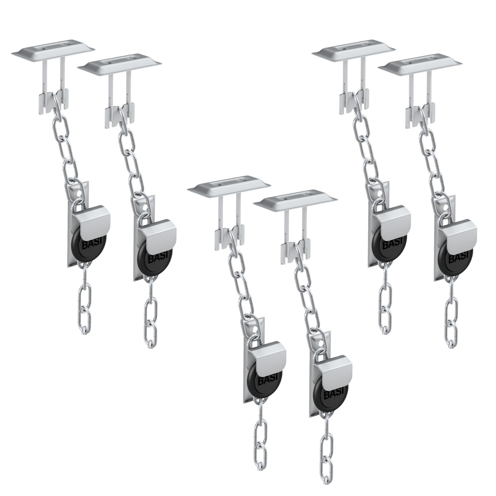 BASI Gitterrostsicherung Kellerschacht-Schutz, Sicherung für Kellerfenster, 3 Paar - 6 Stück, (Packung, 3-tlg), mit Halteplatten aus Edelstahl, Fluchtweg-Schloss, 1 Paar (6 Stück)