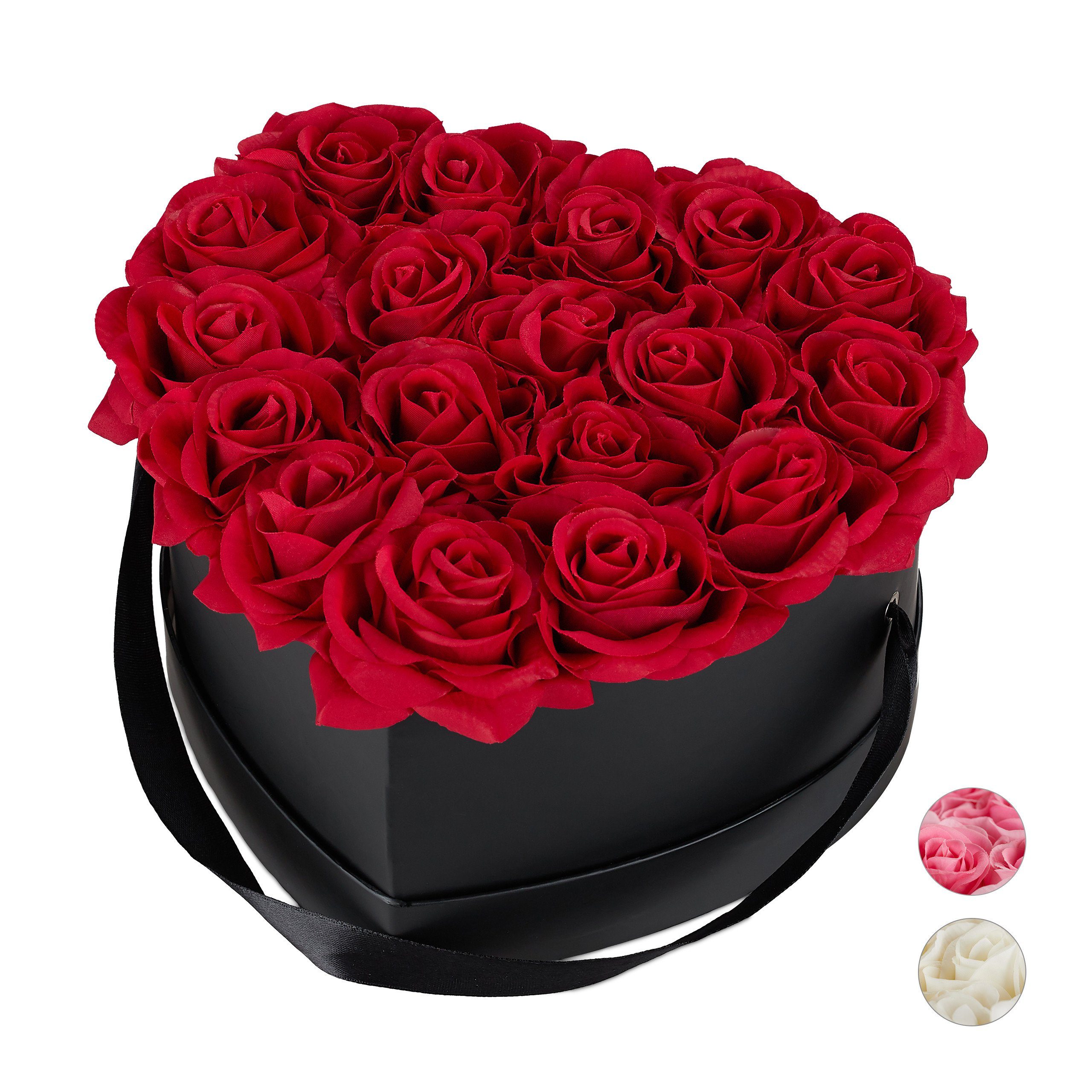 Edle rote Samt Rose 55cm Deko Künstliche Kunst Seiden Blumen Pflanzen Muttertag 