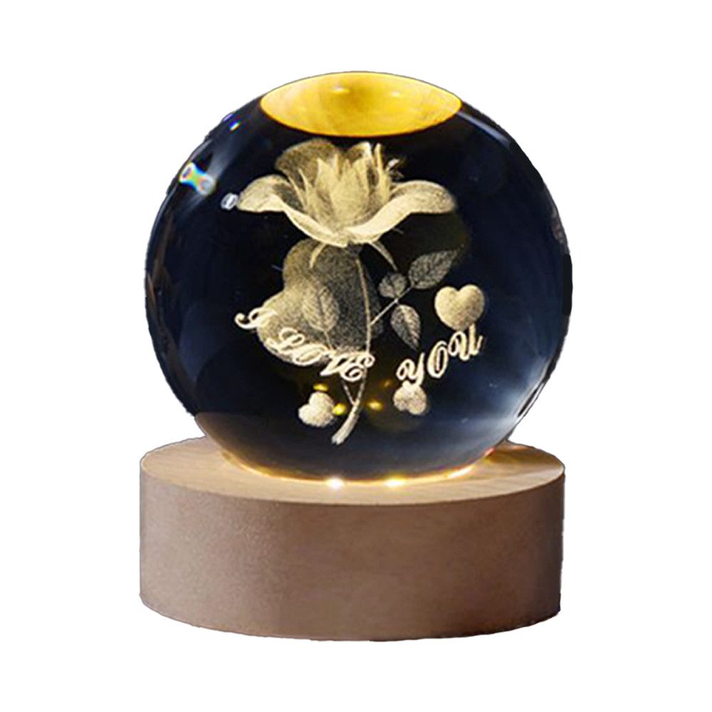 PRIISF LED Dekolicht Rose Blume Nachtlicht Kristallkugel Ewige Rosen Valent günstig online kaufen