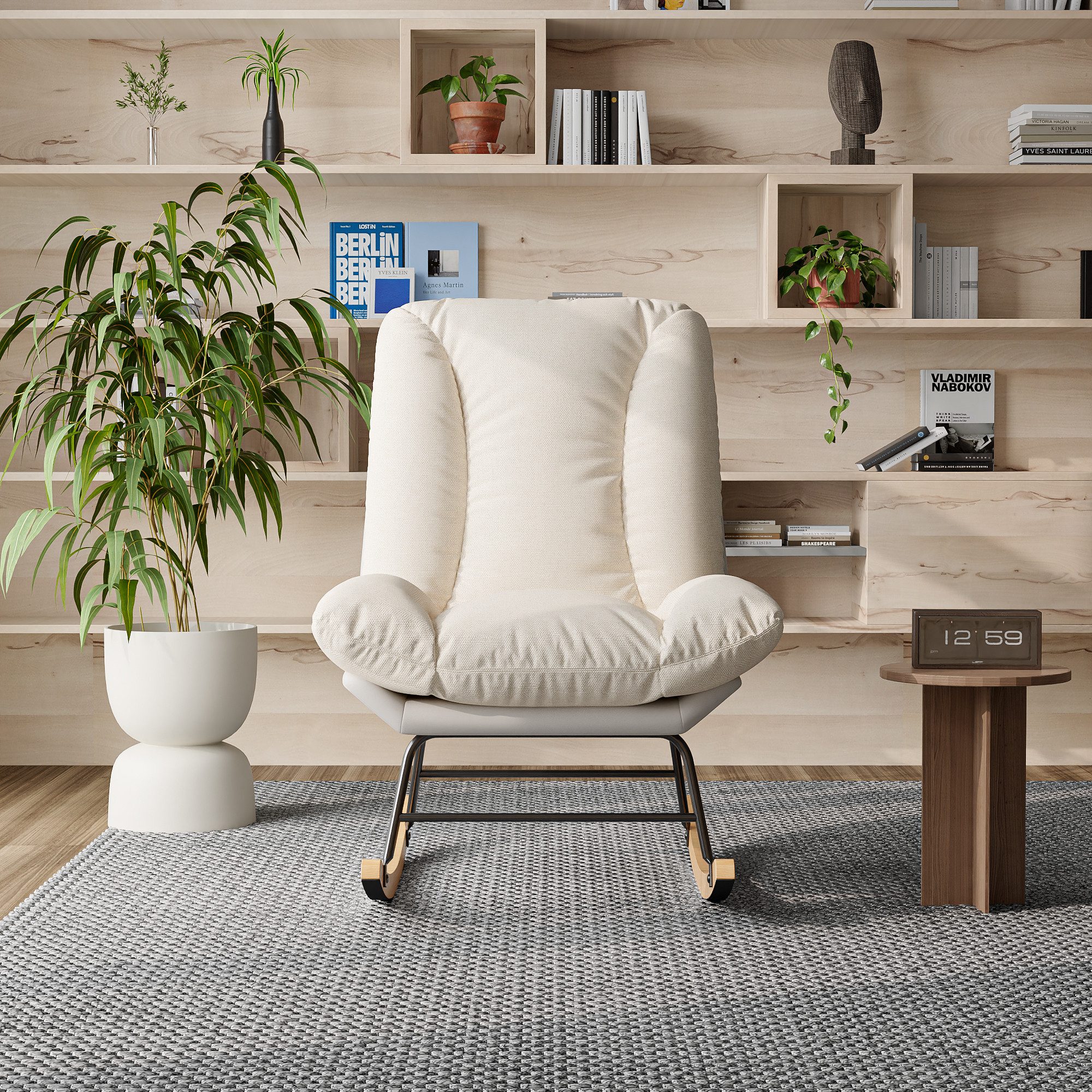 FUROKOY Schaukelstuhl Schaukelstuhl Stillsessel Relaxsessel mit günstig online kaufen