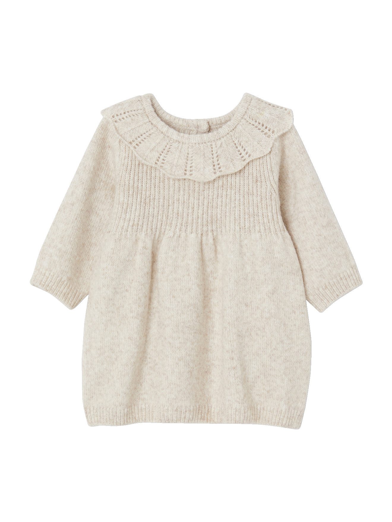 Minikleid Mädchen Baby Strickkleid mit Kragen