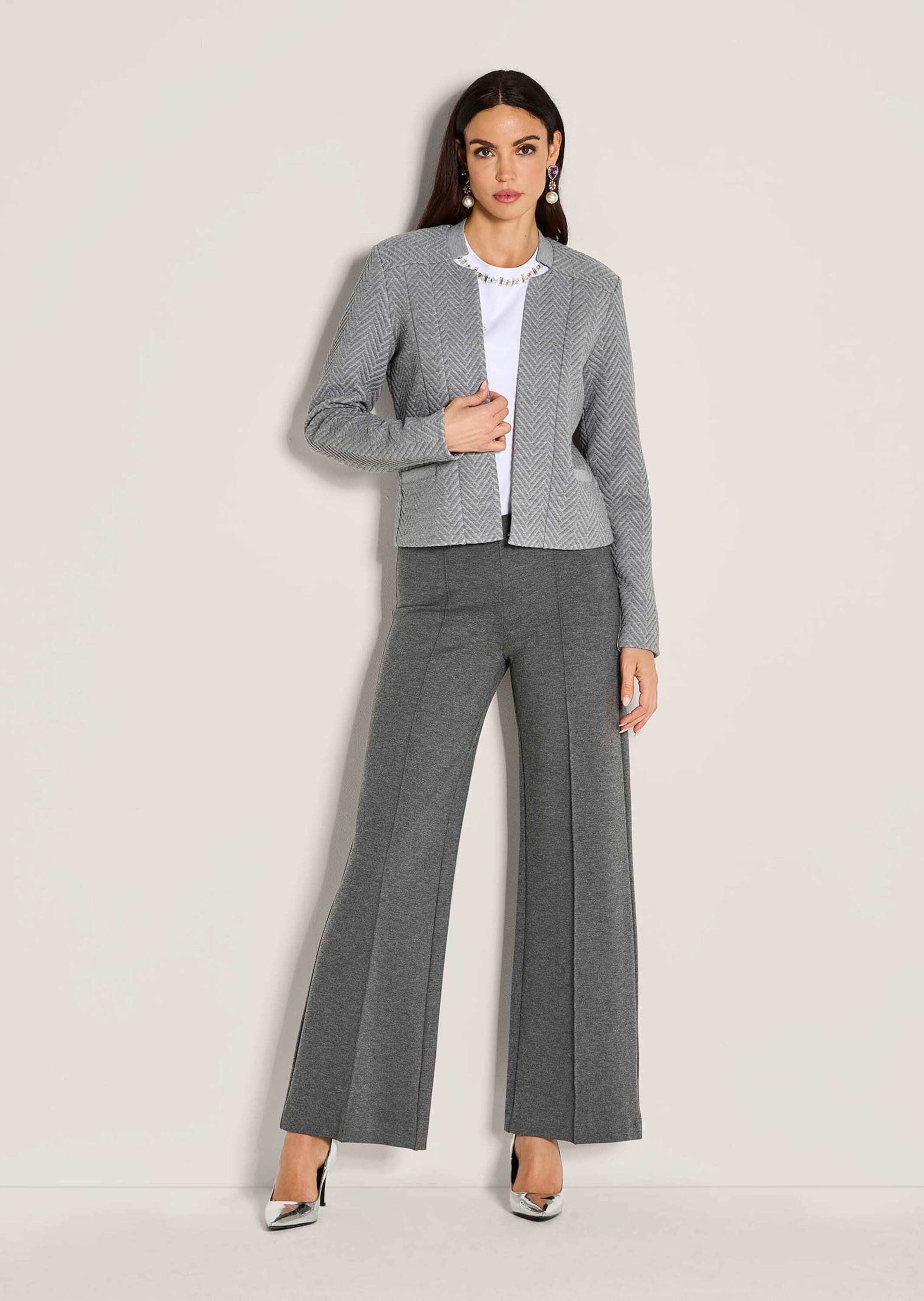 Kurzblazer Moderner Jerseyblazer in Melange-Optik