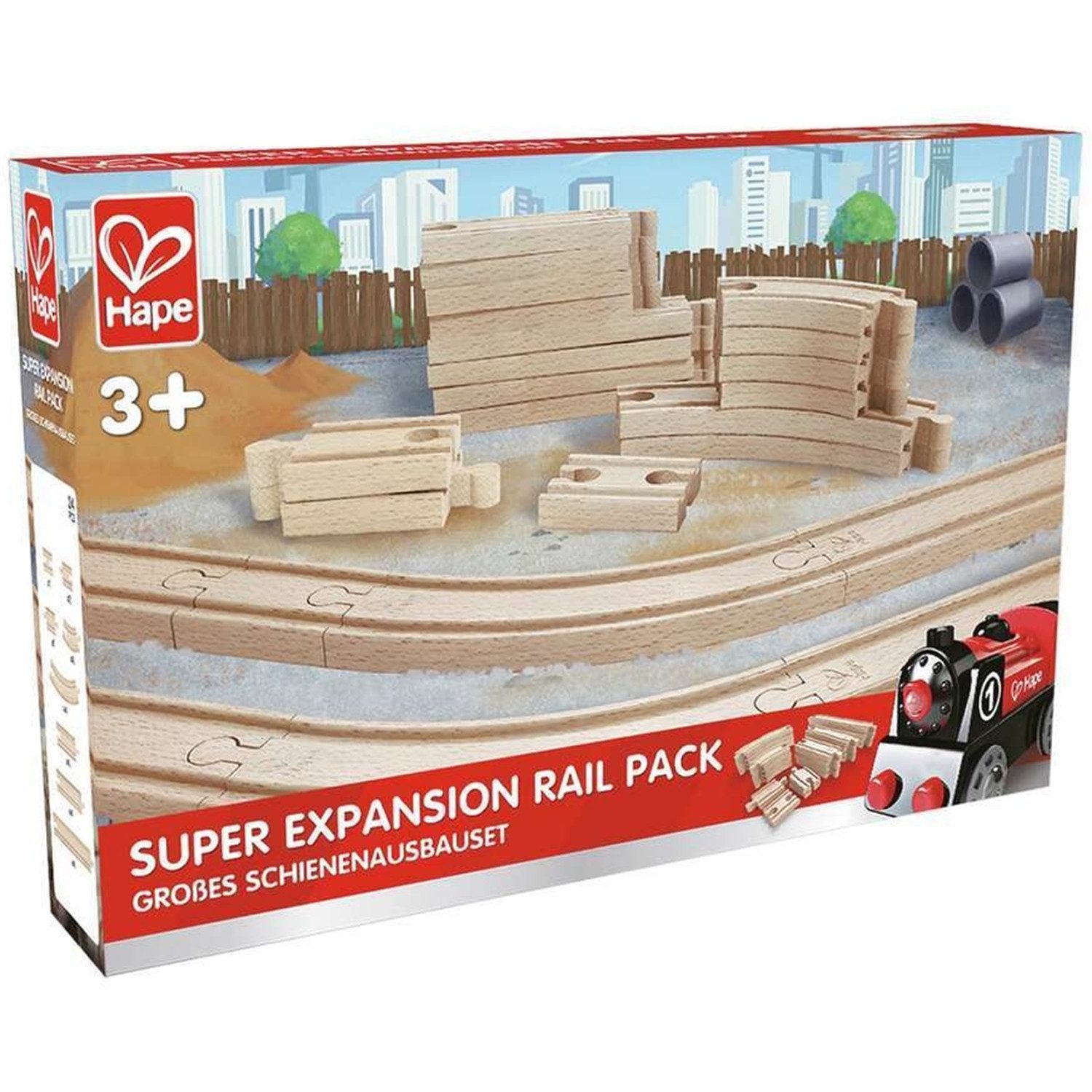 Hape Spielzeug-Eisenbahn E3707 Großes Schienenausbauset günstig online kaufen