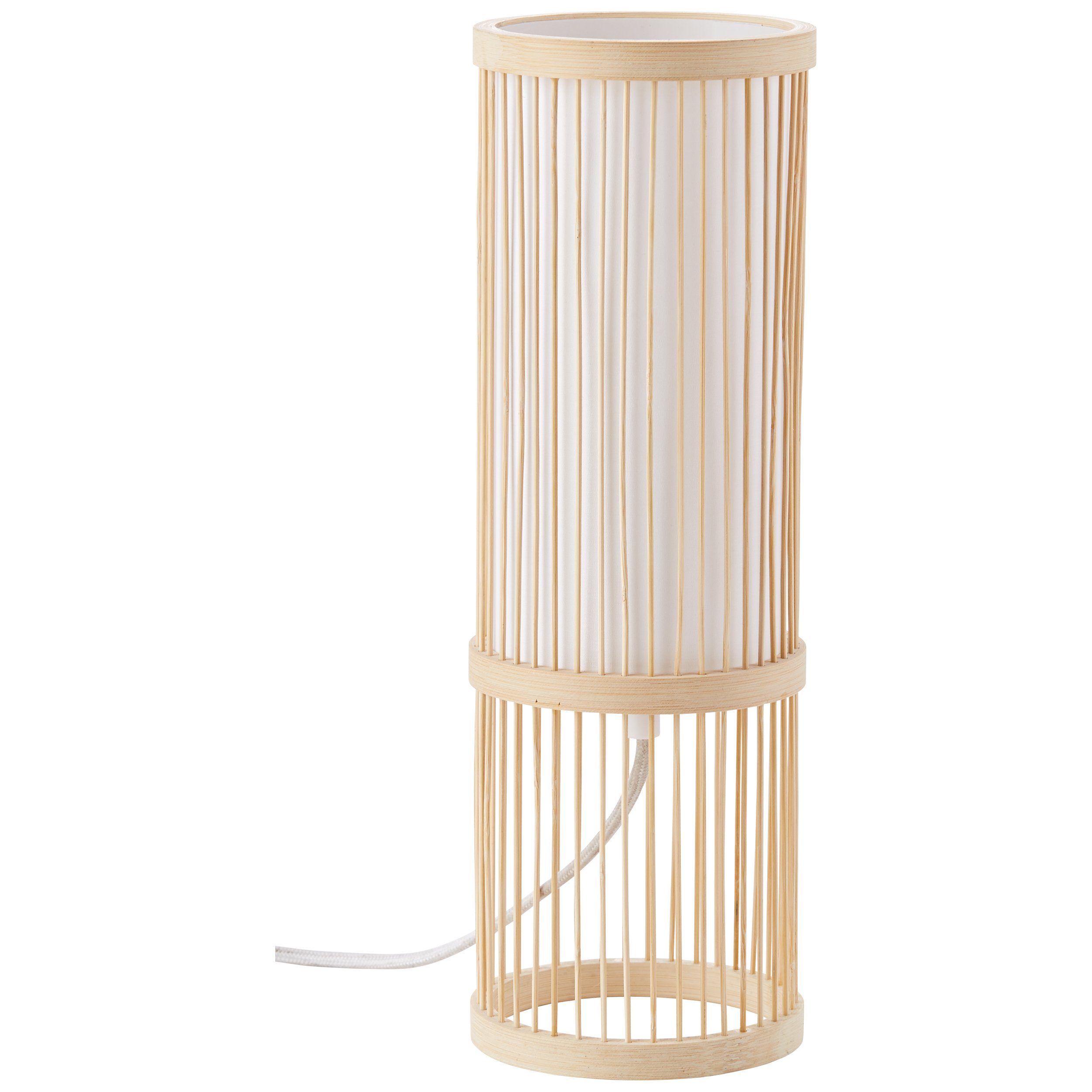 Lightbox Tischleuchte, ohne Leuchtmittel, Tischlampe, 36 Bambus/Textil cm 40 12 Höhe, Ø E27, cm, max. W
