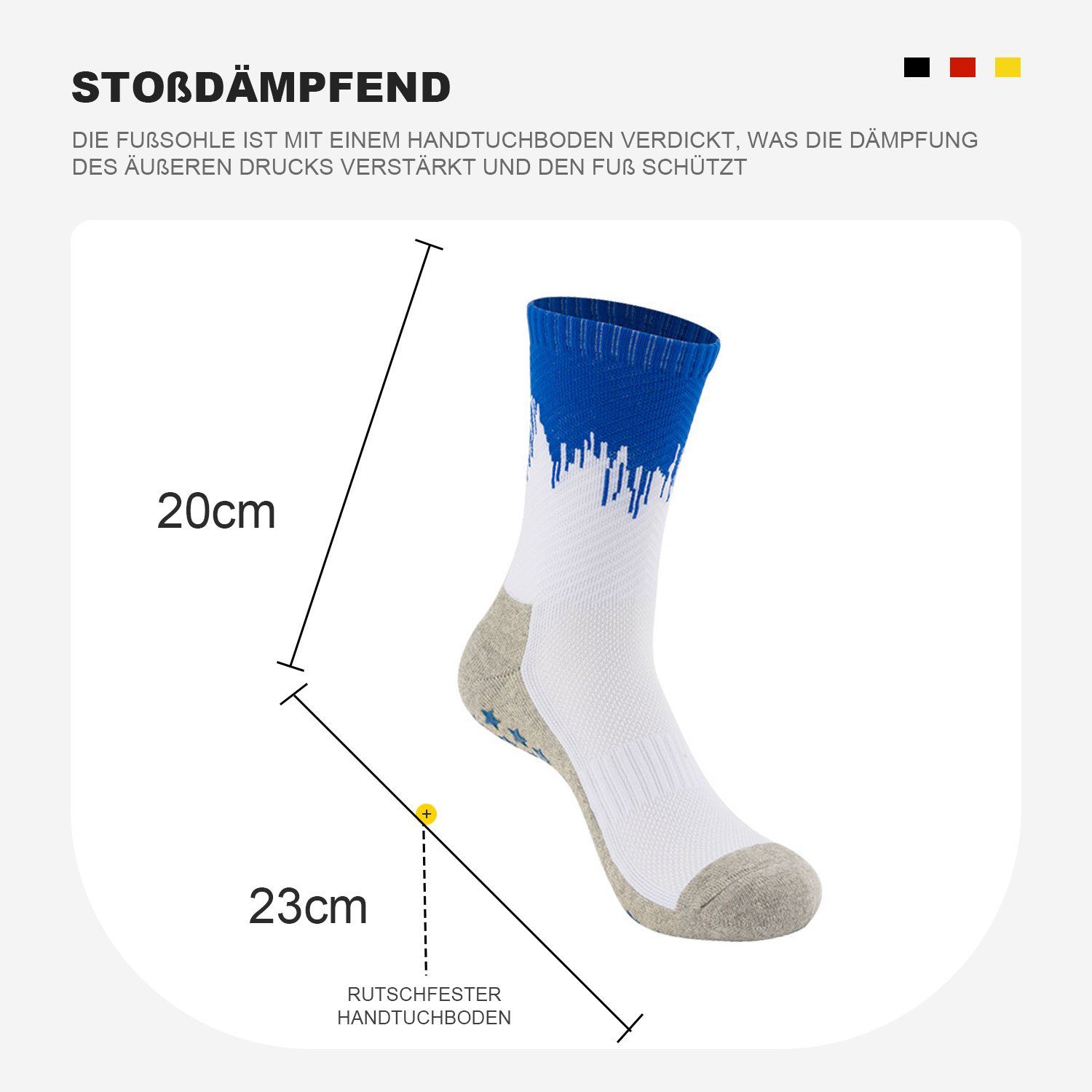 der Kniestrümpfe Blau Füße für Fußballsocken Erwachsene Handtuchboden Schutz für sportlichen mit Verdickter MAGICSHE Gewindebündchen Weiß