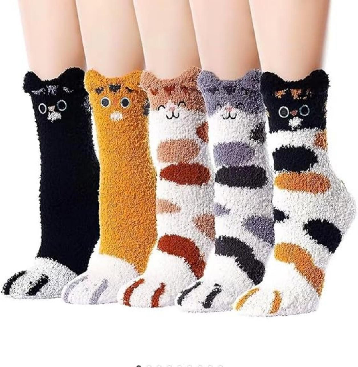 Thermosocken 5 Paar Kuschelsocken Damen Flauschige Socken Weihnachtssocken