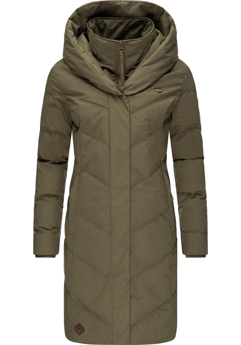 mit II Intl. grün Kapuze Winterparka stylischer, großer Natalka gesteppter Ragwear Winterjacke