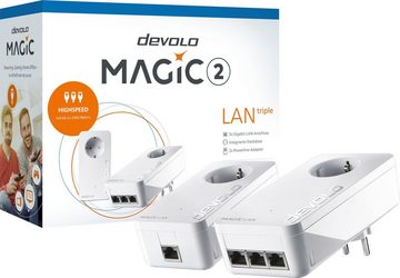 DEVOLO Magic 2 LAN triple Starterkit (2400Mbit, 4x GbitLAN, Heimnetz) LAN-Router