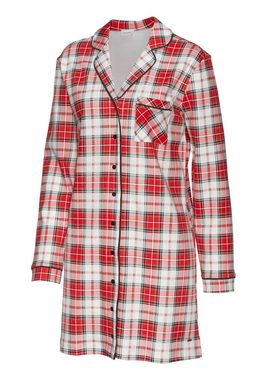 LASCANA Sleepshirt mit Karomuster und Paspeln