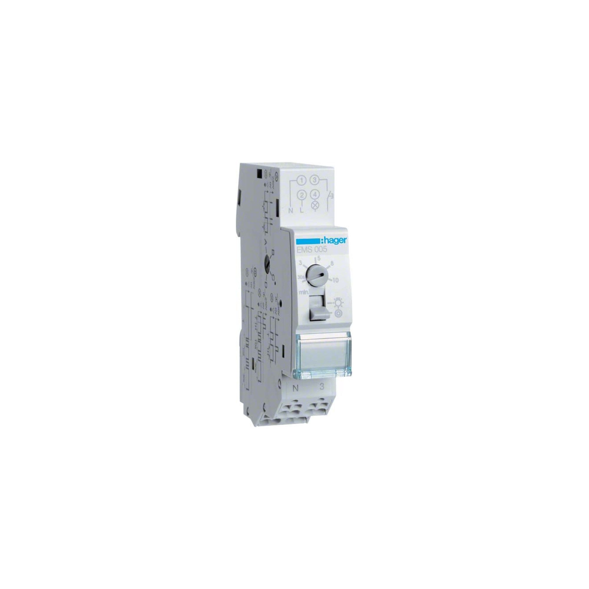 Hager Zeitschaltuhr Hager Treppenlichtzeitschalter Multifunktion EMS005