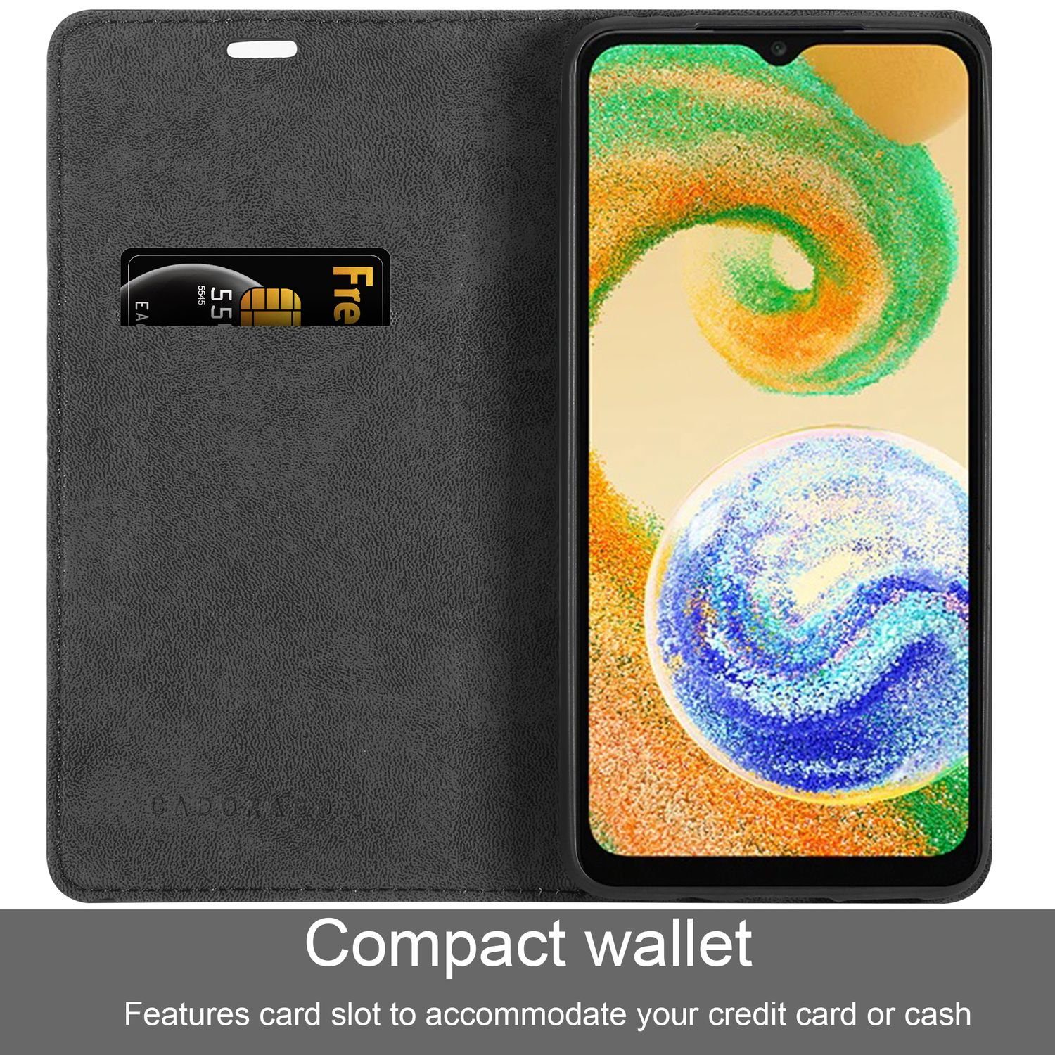 Cadorabo Handyhülle für Samsung Galaxy A04s Hülle Samsung Galaxy A04s, Hülle Schutzhülle mit Standfunktion, Magnetverschluss und Kartenfach