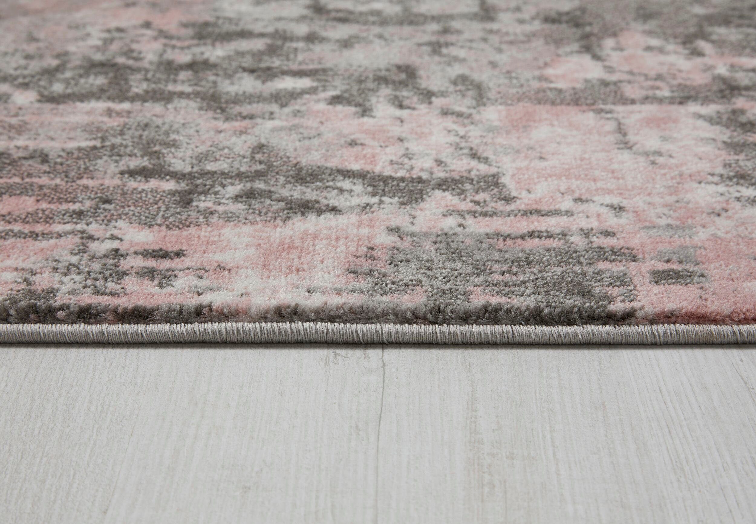 Teppich Wonderlust, FLAIR RUGS, rechteckig, fußbodenheizungsgeeignet, 10 mehrfarbig, Abstrakt Vintage rosa Design, mm, Höhe