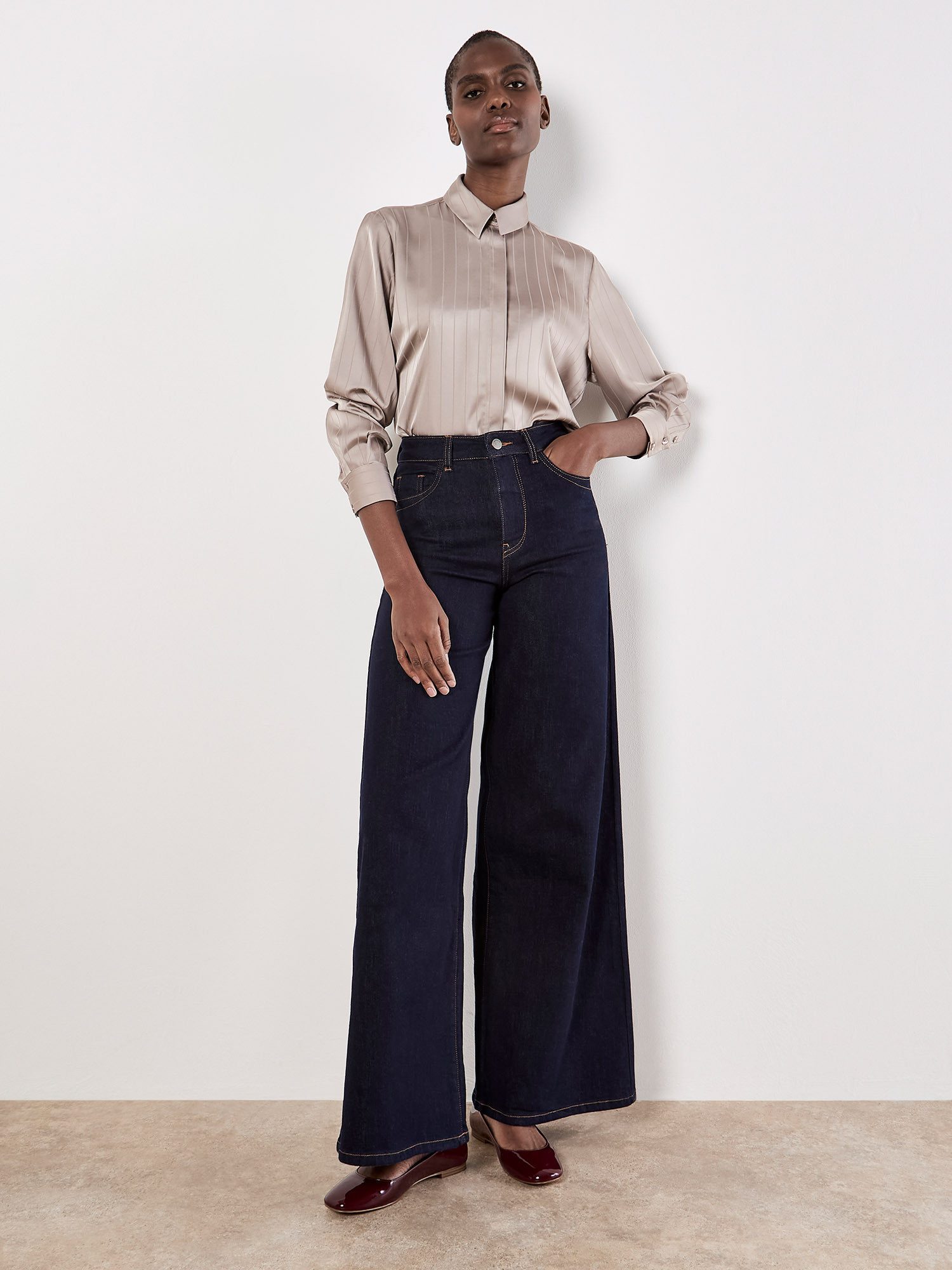 Apricot Satinbluse Satinbluse mit Streifen günstig online kaufen