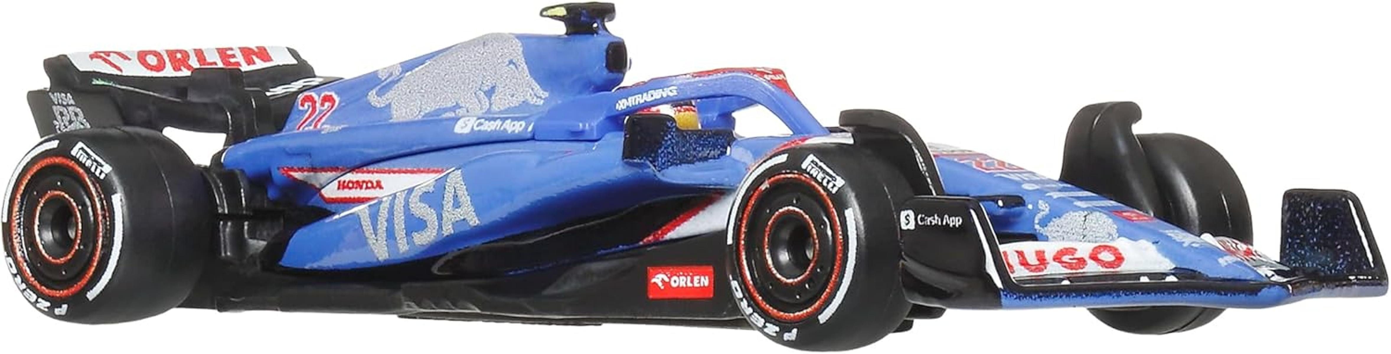 Mattel® Autorennbahn Hot Wheels VISA RB Formula 1 VCARB 01 TEAM 2024 Yuki Tsunoda 22 1:64