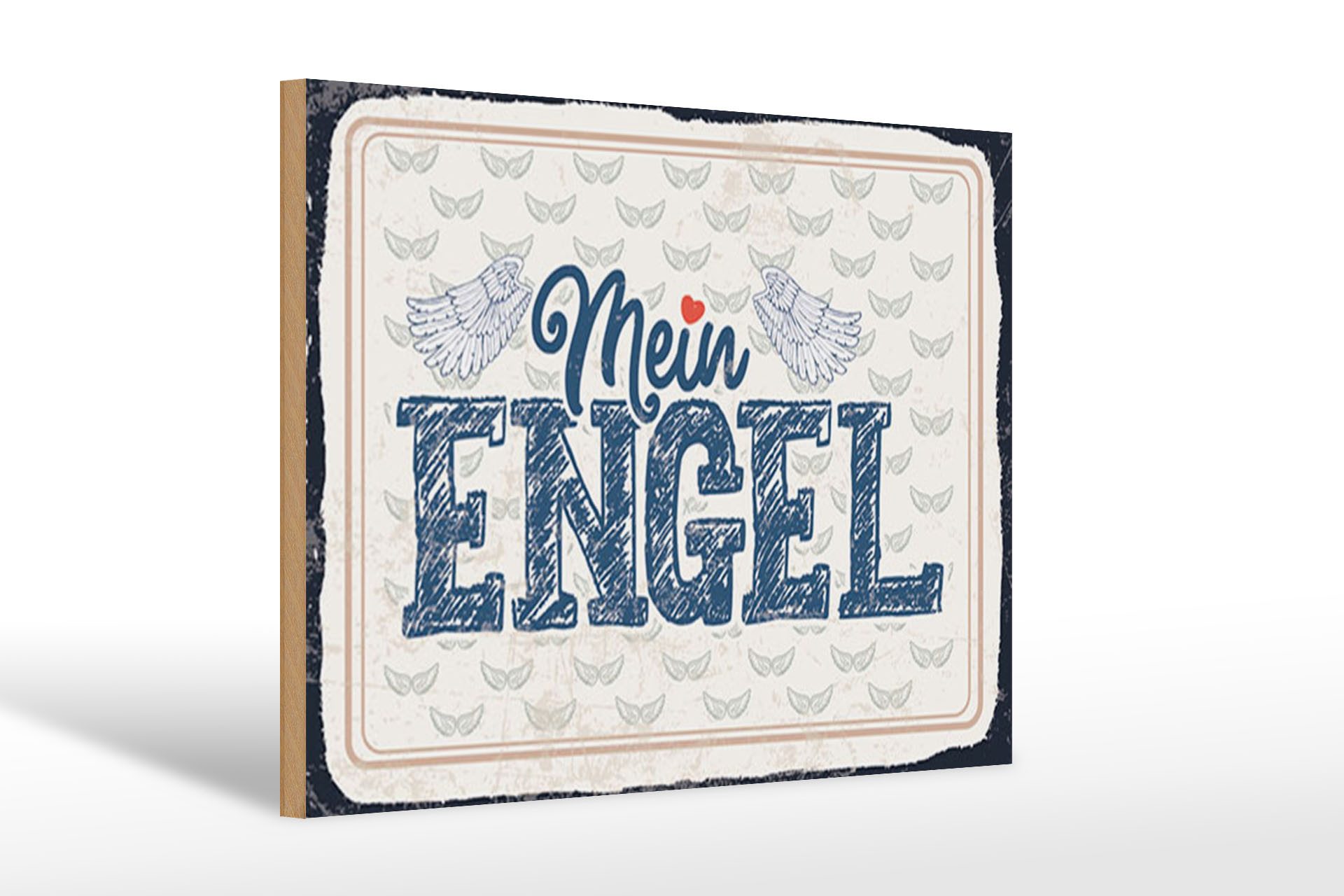 Femer GmbH Holzbild Spruch 12x18 cm Mein Engel, (1 St), Glatte Holzfaserplatte (MDF), vorn beschichtet