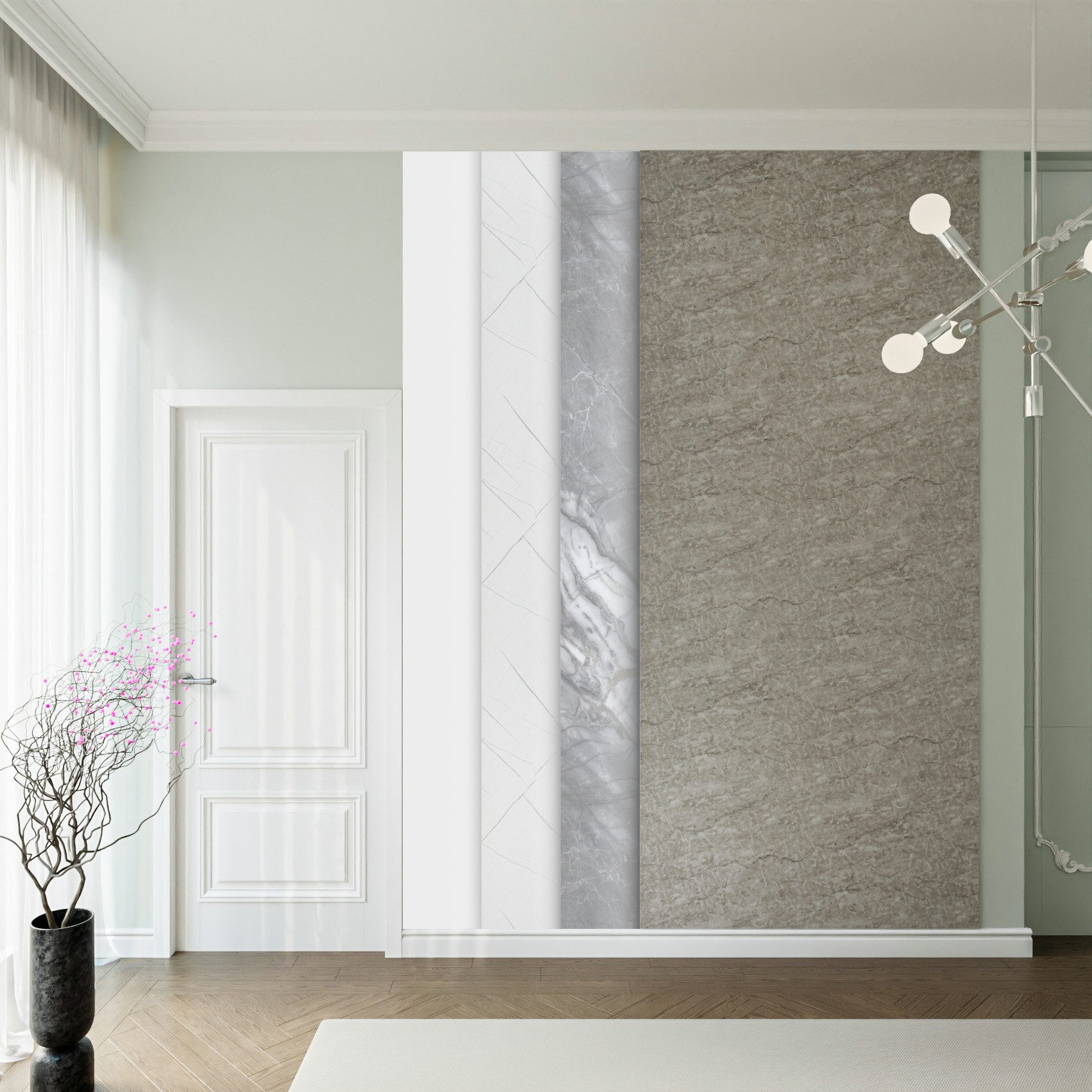 Hexim Wandpaneel, (Marmorplatten Optik 1 Stück 280x122cm Matt & Glänzend Kunststoff Innen & Außenbereich Granit Steinoptik - Dekorative Duschrückwand (3,42 m² HMP03-Matt)