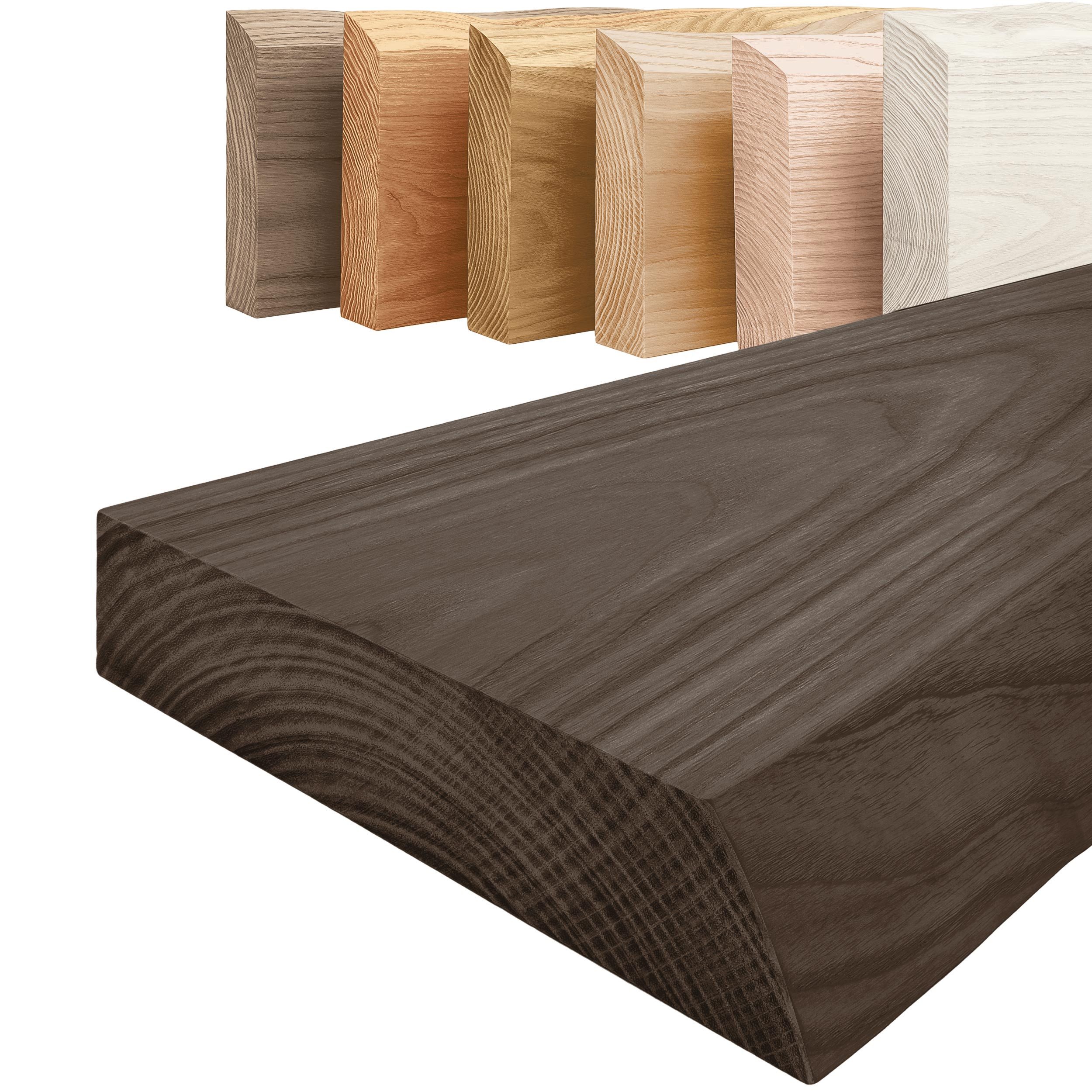 LAMO Manufaktur Wandregal Pure: ohne Montage Set 40 cm, Komplett-Set, 40mm stake Massivholzplatte