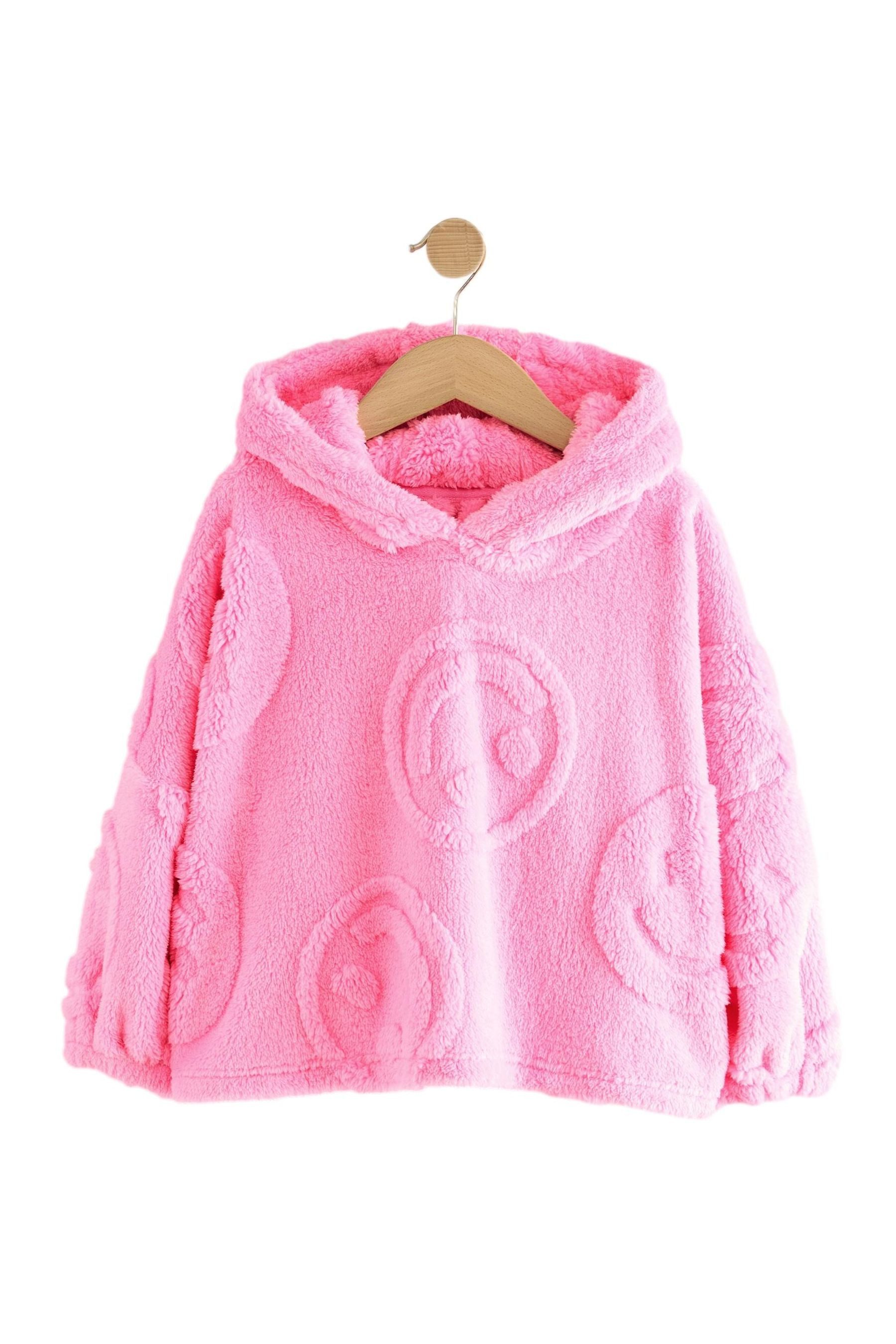 Next Fleecepullover Kurze Kapuzendecke aus Jacquard-Fleece, Happy Face (1-tlg)
