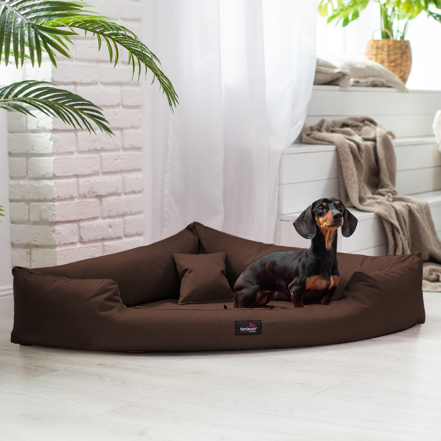 tierlando® Tierbett TRIVIA, Orthopädisches Eckhundebett Polyester günstig online kaufen
