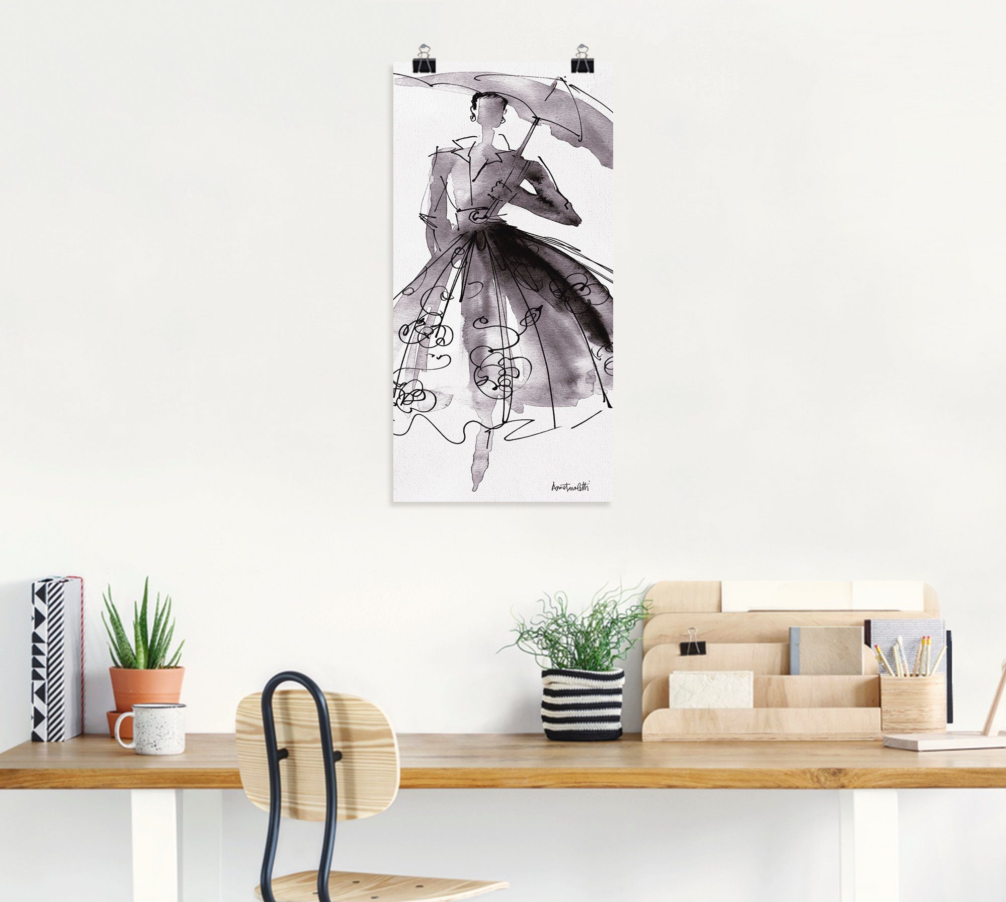Wandbild Leinwandbild, Wandaufkleber in (1 St), Poster oder versch. VI, Skizzenbuch Mode Alubild, Artland Größen als Mode