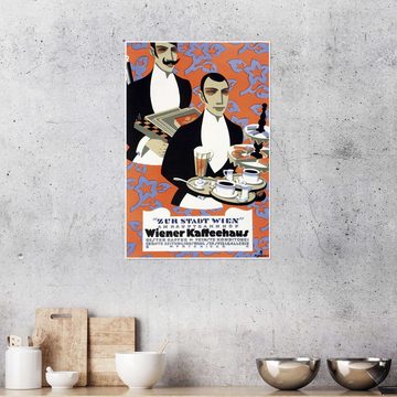 Posterlounge Poster Max Schwarzer, Wiener Kaffeehaus, Küche Vintage Illustration