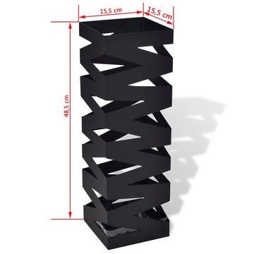 vidaXL Schirmständer Schirmständer Schirmhalter Gehstock Stahl schwarz quadratisch 48,5 cm (1 St)