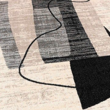 Designteppich Modern Teppich Kurzflor Wohnzimmerteppich Japandi Scandi Grau Beige, Mazovia, 80 x 150 cm, Fußbodenheizung, Allergiker geeignet, Farbecht, Pflegeleicht