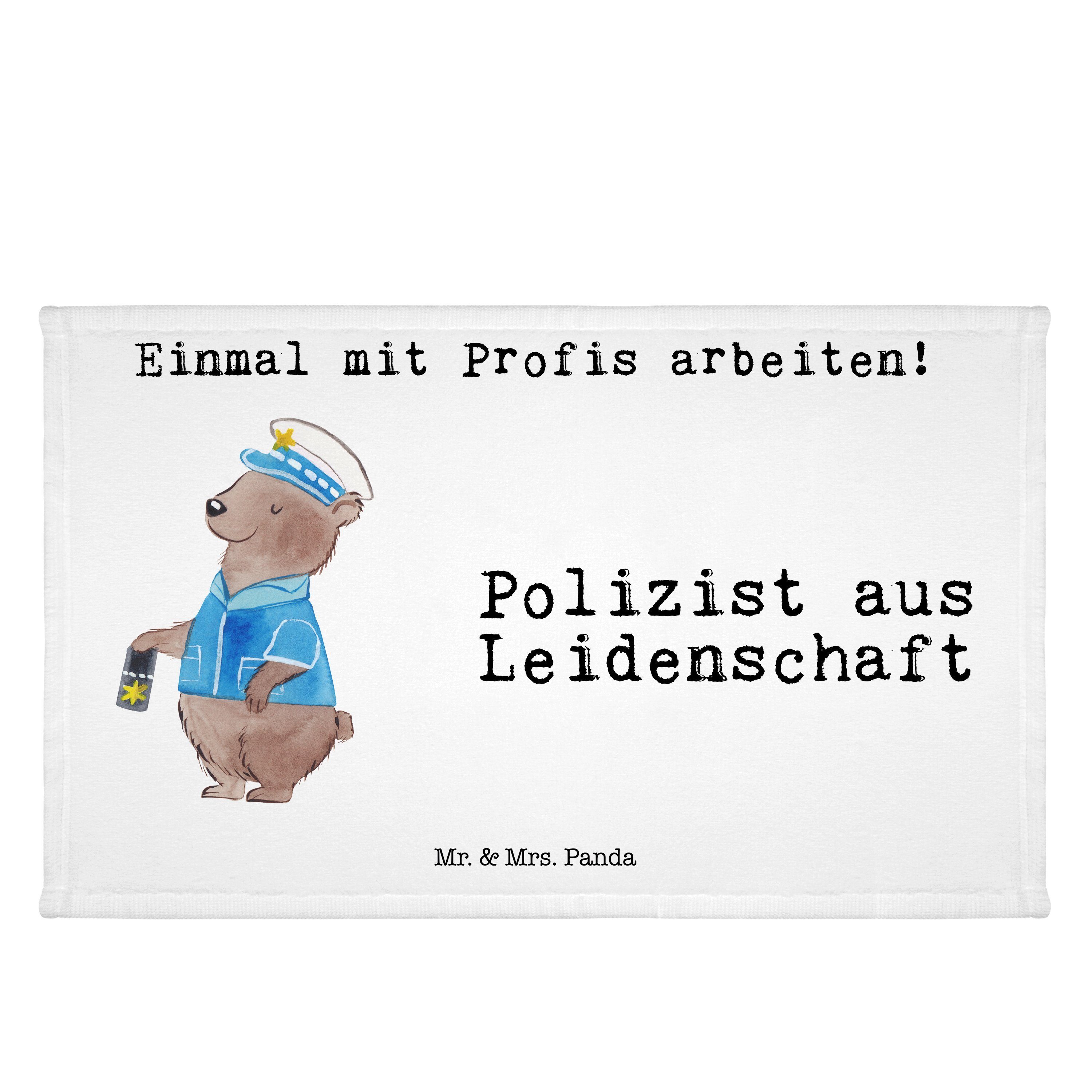 Mr. & Mrs. Panda Handtuch Polizist aus Leidenschaft - Weiß - Geschenk, Schenken, Cop, Gästetuch, (1-St)