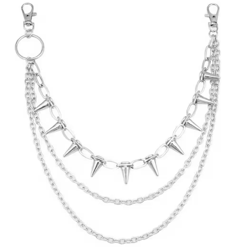 Ware aus aller Welt Hosenkette Punk Hosenkette mit Nieten Mehrreihig Geldbörsenkette Biker-Kette, (1-tlg)
