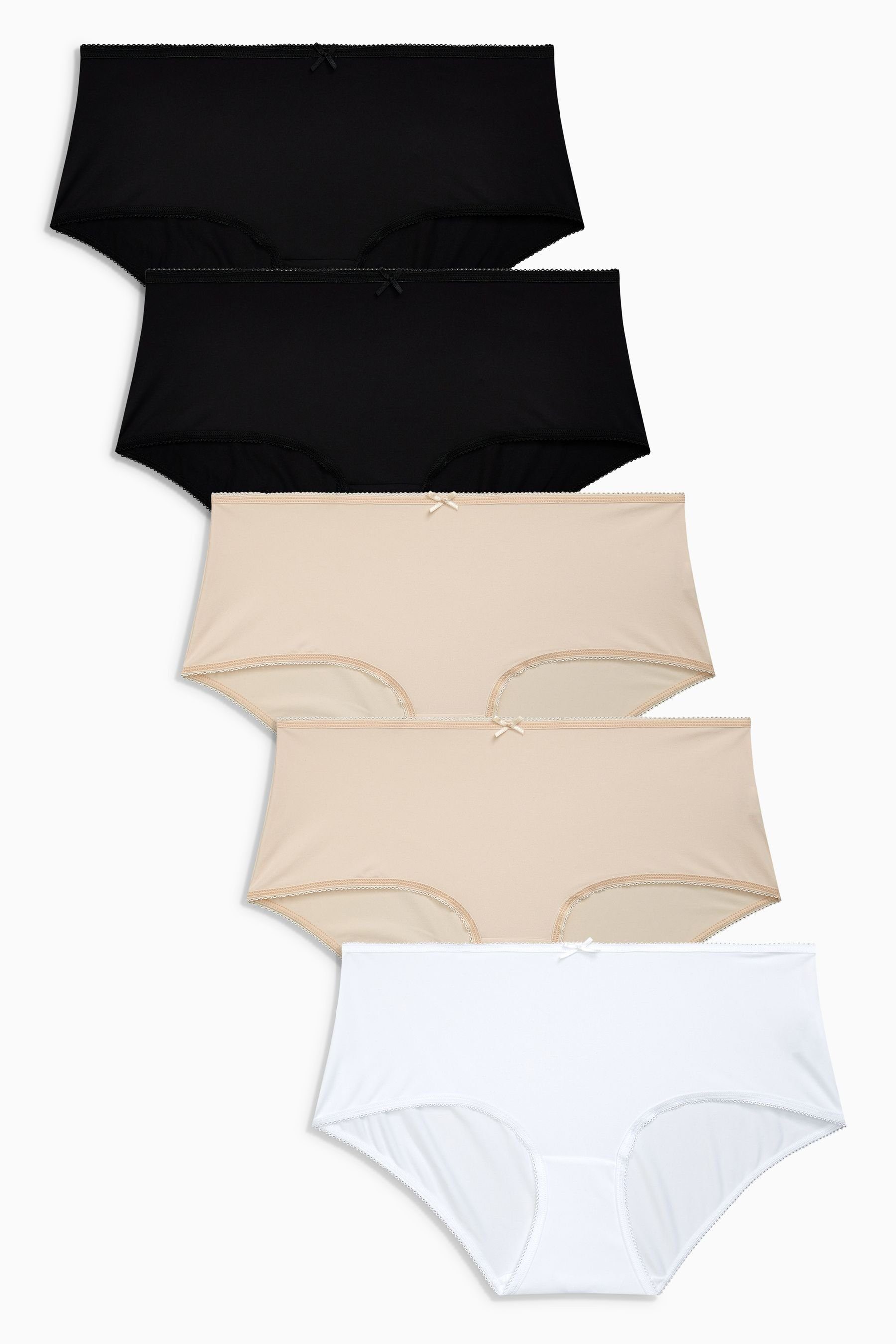 Next Slip 5er-Pack Mikrofaser-Slips, Midi (5-St) Black/White/Nougat