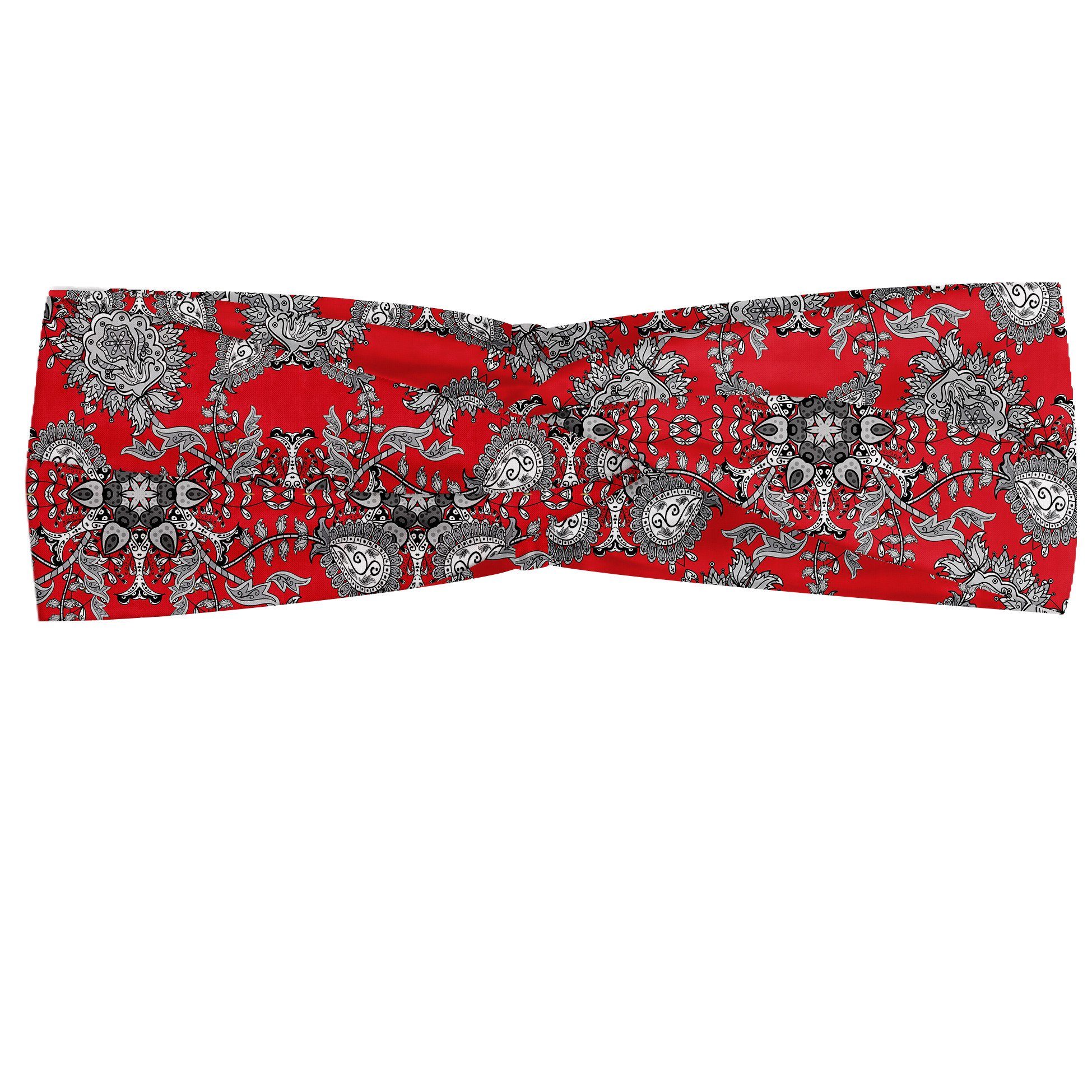 Abakuhaus Stirnband Elastisch und Angenehme alltags accessories Red Mandala Paisley Doodle