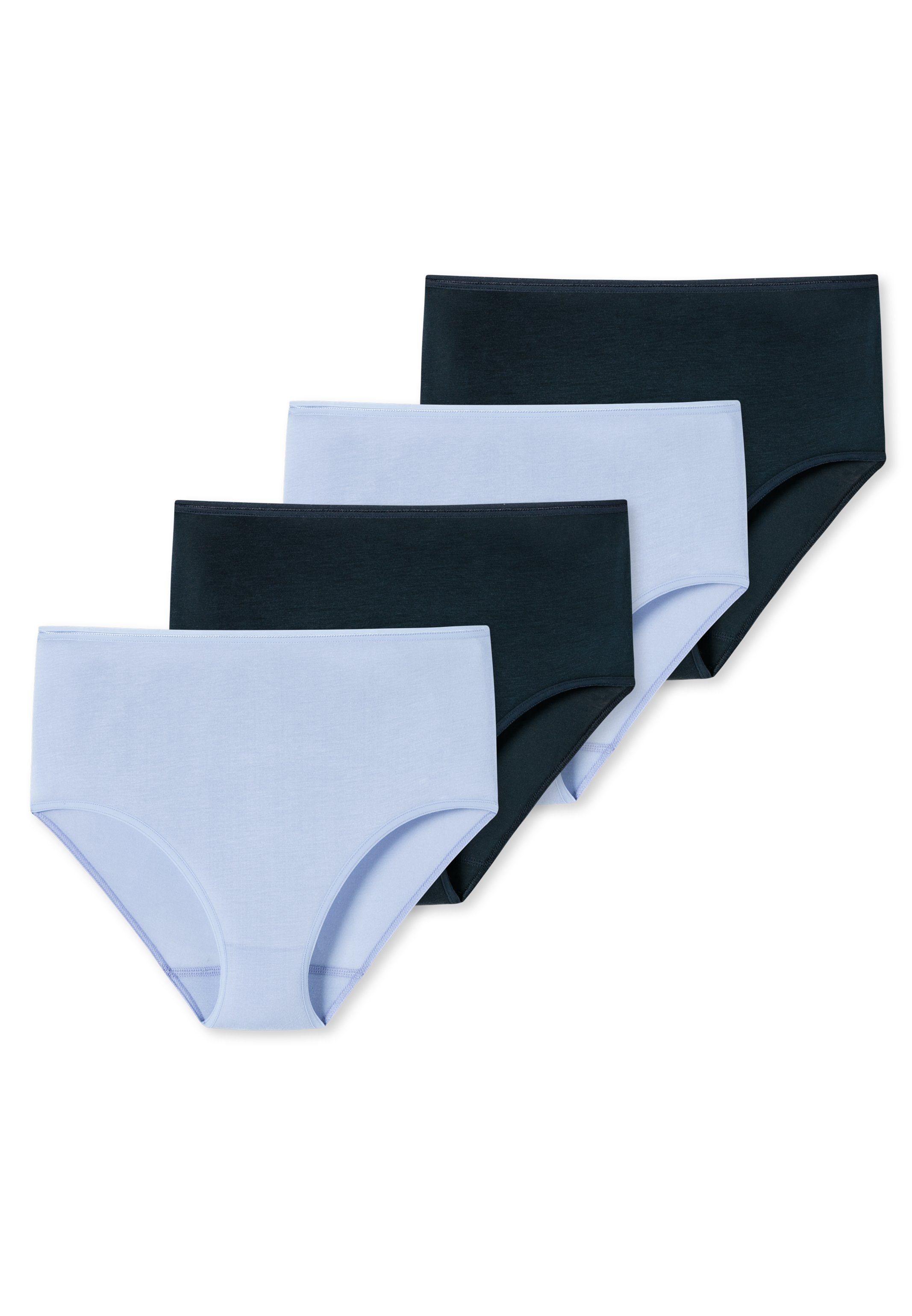 Schiesser Midislip 4er Pack Modal Essentials (Spar-Set, 4-St) Midi Slip - Weicher, feiner Bundgummi mit Glanzgarn-Details Blau - 909