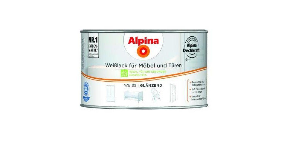 Alpina Weißlack Alpina Weißlack für Türen 300 weiß ml und Möbel