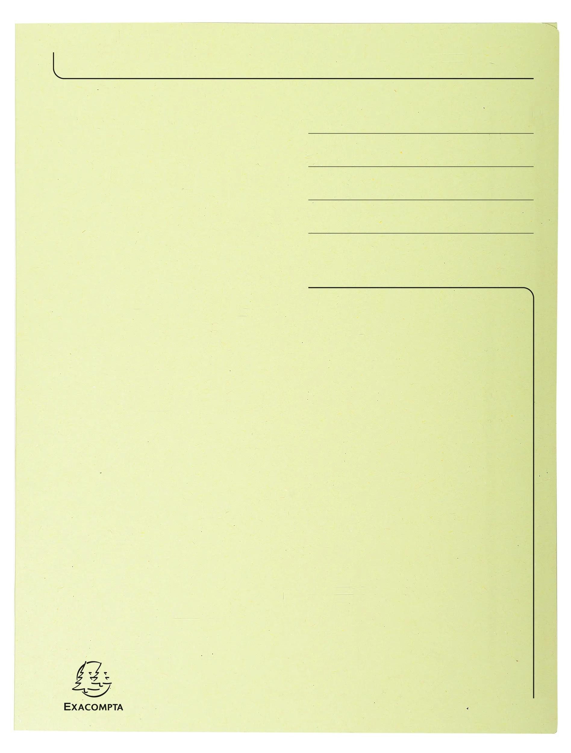 EXACOMPTA Organisationsmappe 50x Aktenmappe + Index, 3 Klappen, 280g, 24x32cm für A4, Gelb, 448005E, Sammelmappe mit Klappen