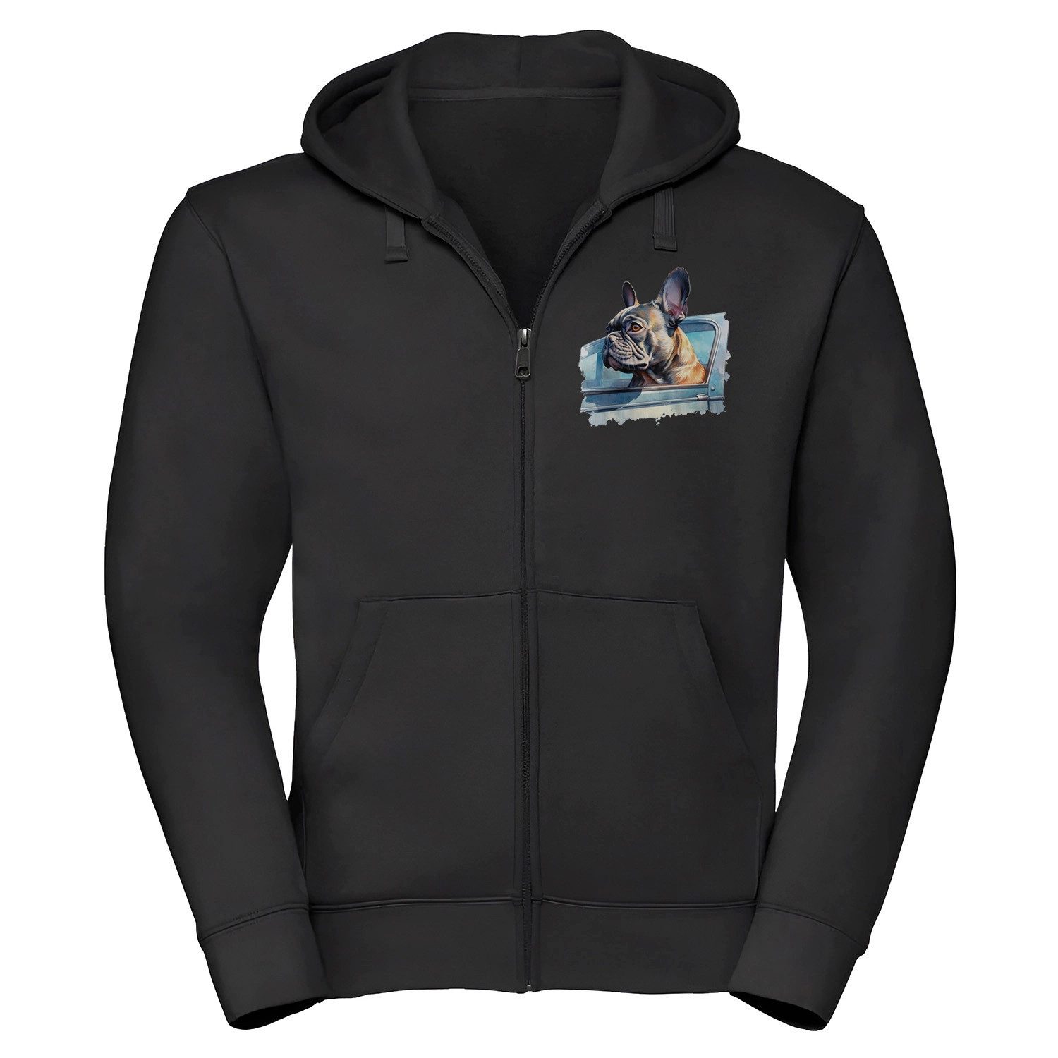 Bullyfriend Kapuzenpullover Bullyfriend Zipper Hoodie mit Französische Bulldogge Frontprint
